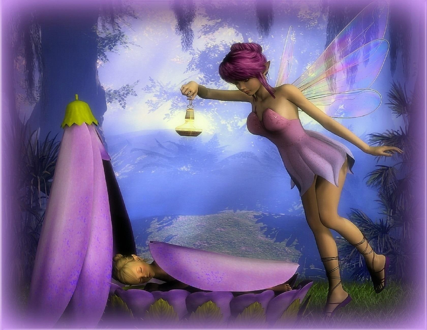 fairy, 720P, dress, hair, characters, dreams, female, lovely, butterfly-designs, digital-art, 3d-art, pretty, cool, HD Wallpaper