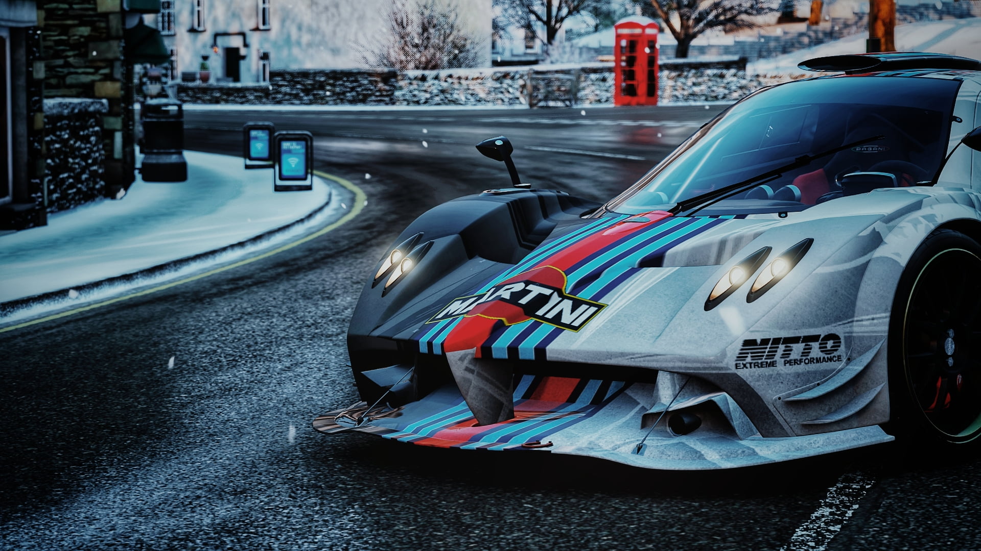 video games, Pagani, Martini Racing design, 1080P, car, Forza Horizon 4, Martini, Pagani Zonda R, HD Wallpaper