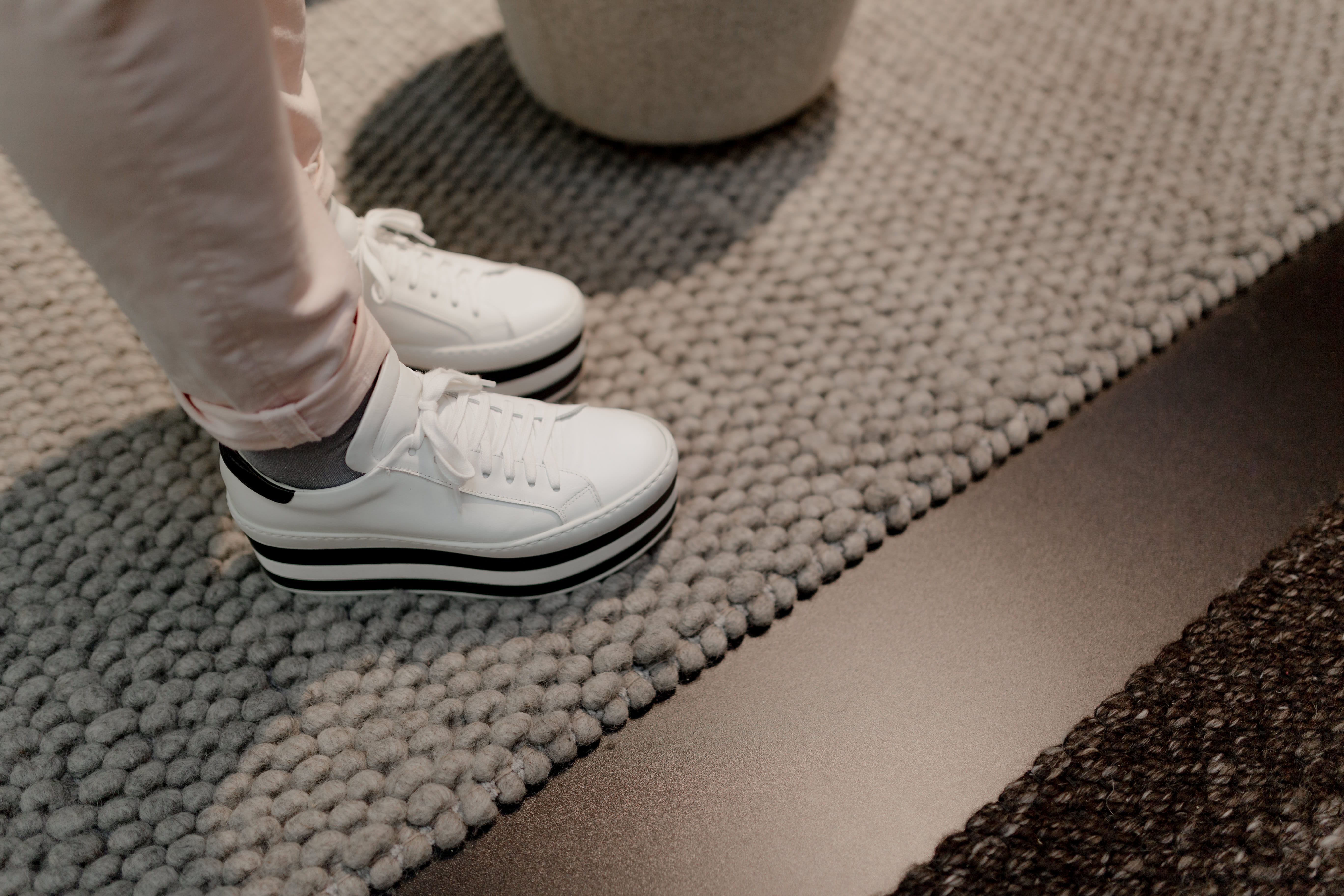 adult, human limb, low section, close-up, pink pants, woman, leisure activity, 5K, human body part, style, human foot, fashion, shoes, white, platform, HD Wallpaper