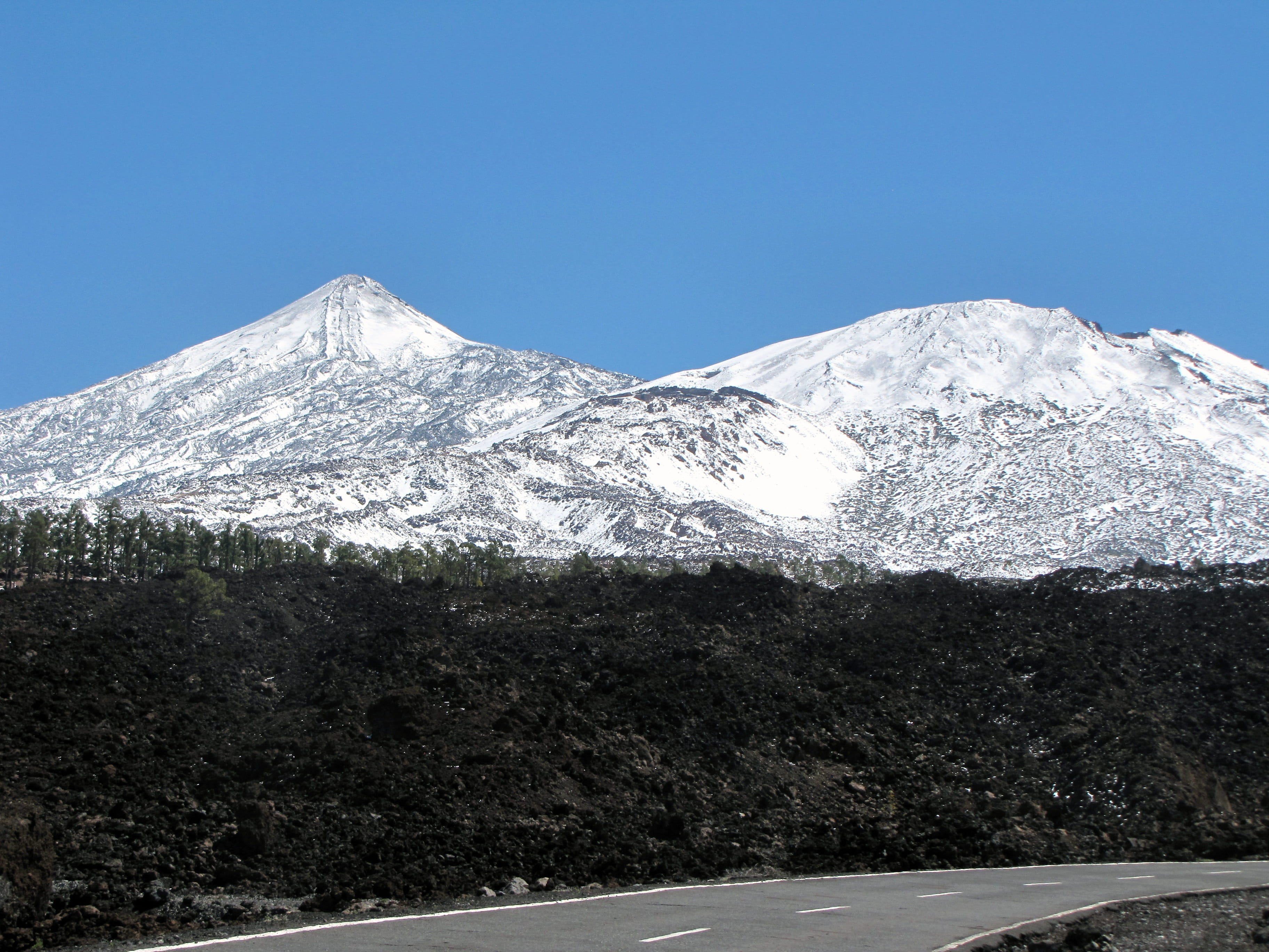 canary islands, landscape, mountain range, mountain, loneliness, winter, snow, 2K, Tenerife, outdoors, blue, spain, Pico Del Teide, no people, cold temperature, HD Wallpaper