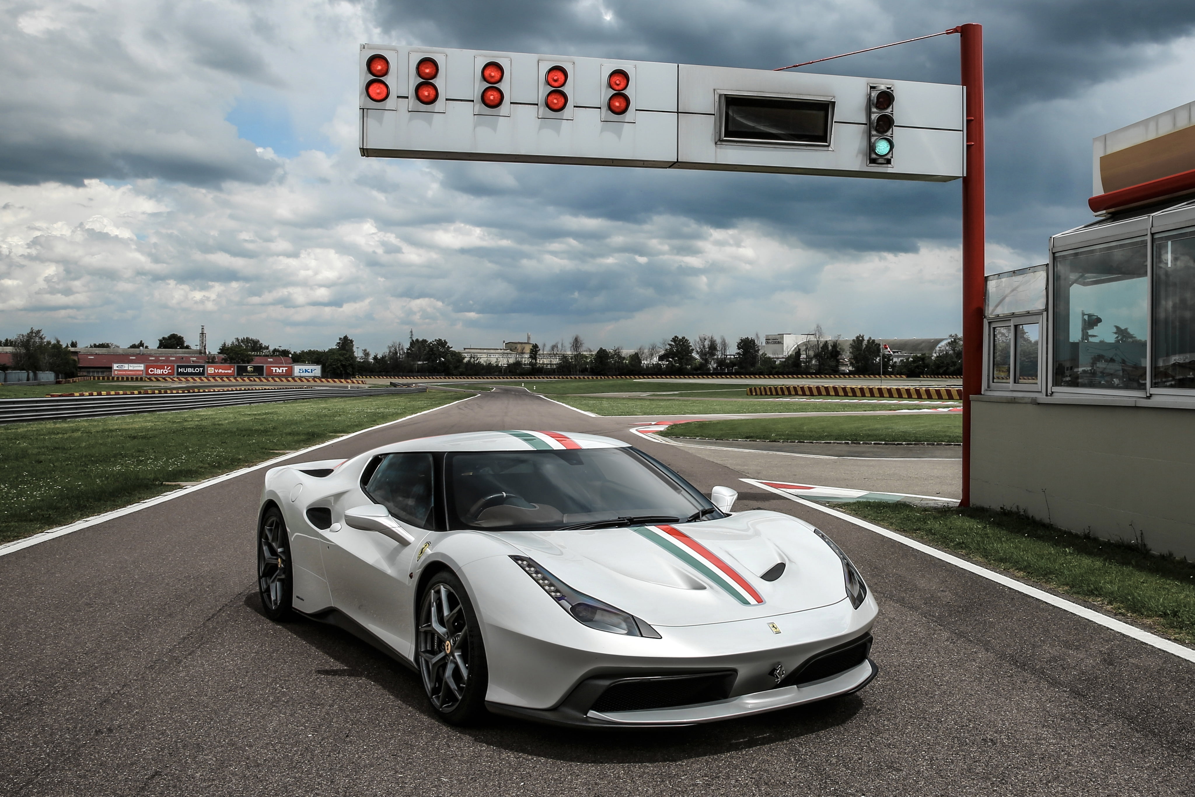 grass, competition, wheel, mm speciale, day, road, white color, technology, italia, street, architecture, car, editorial, mode of Transport, driving, ferrari, HD Wallpaper