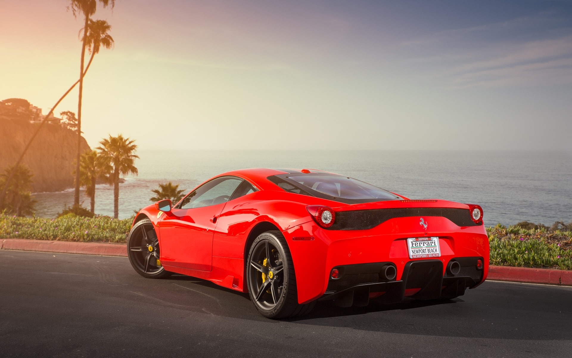 sports, speciale, Supercar, Ferrari, Back, View, 1080P, Red, coupe, HD Wallpaper