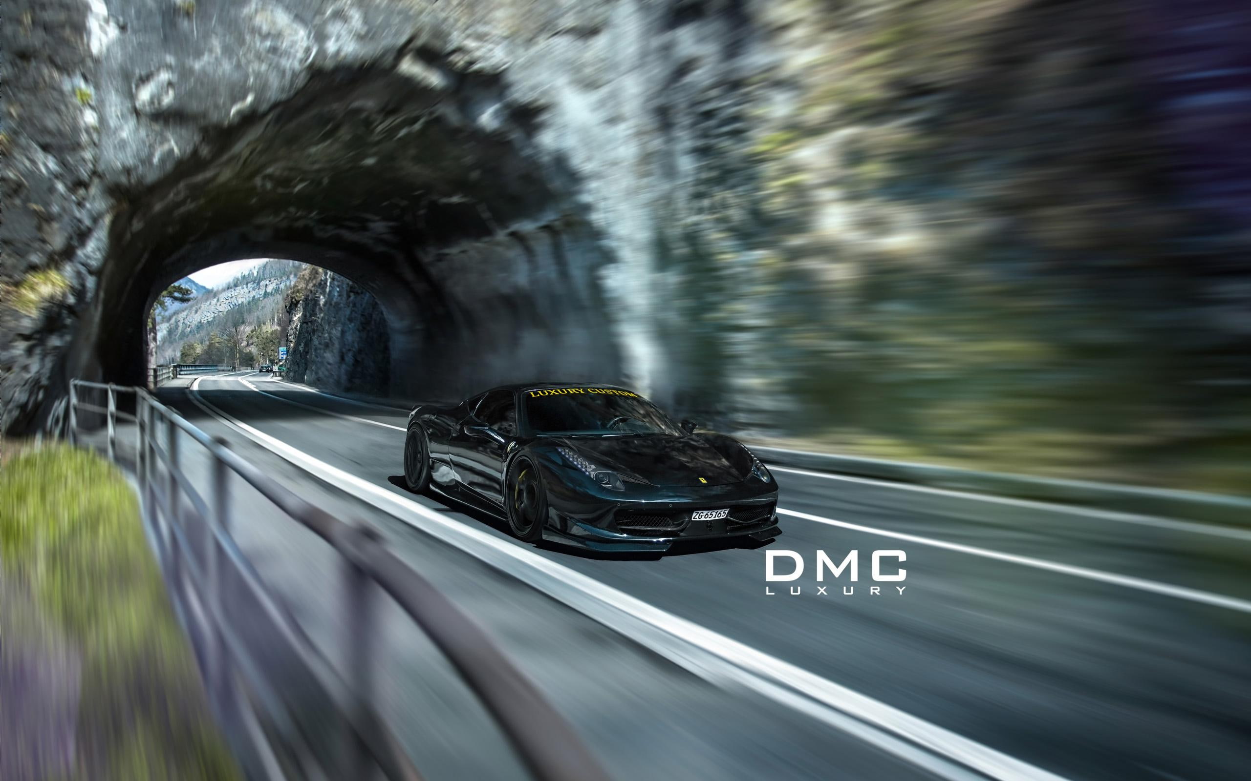 elegante, dmc, black, cars, speciale, 2014, italia, ferrari, luxury, 2K, HD Wallpaper