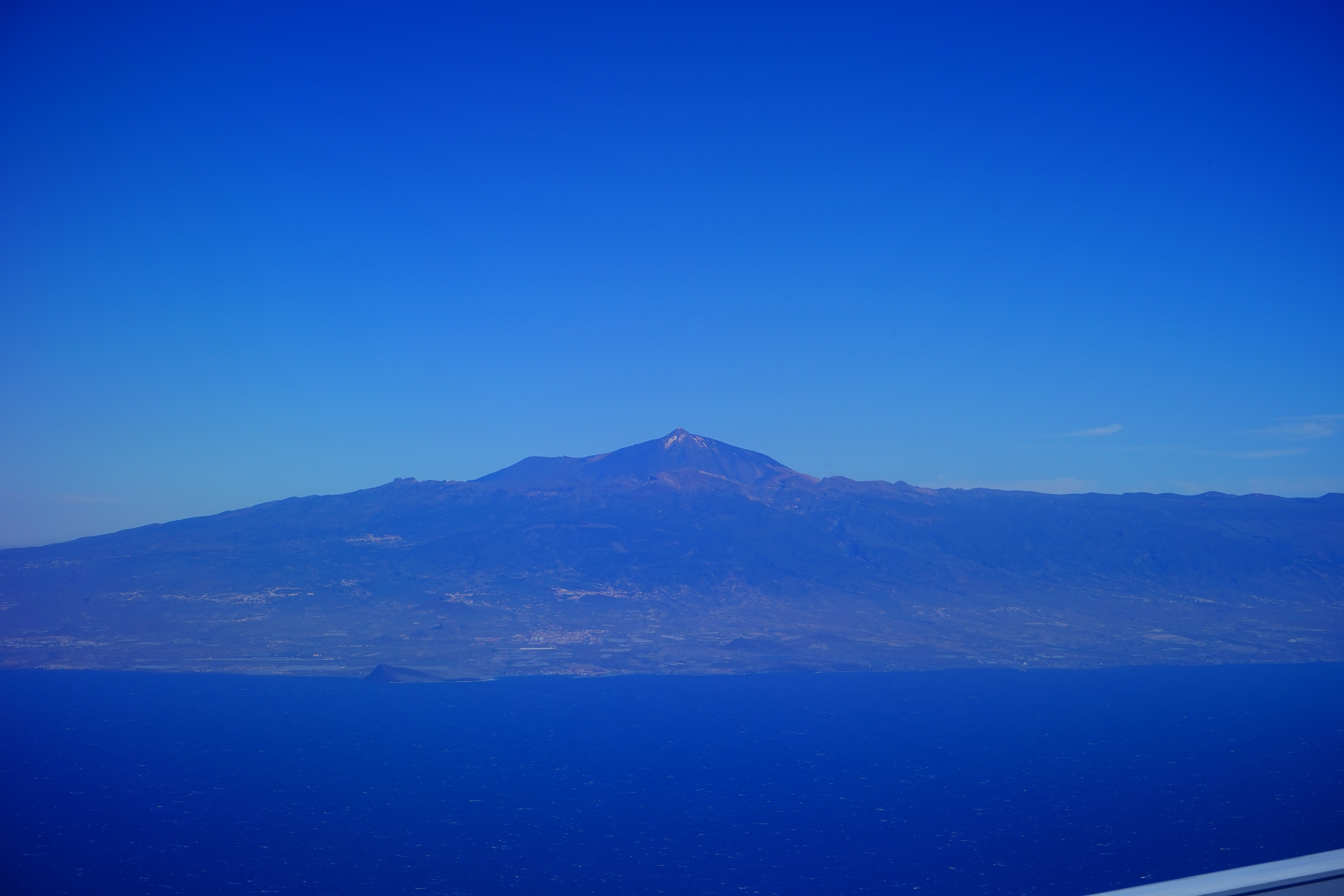 blue, copy space, day, teide, sky, aerial view, land, no people, pico del teide, landscape, 5K, spain, mountain peak, canary islands, mountain range, travel destinations, HD Wallpaper