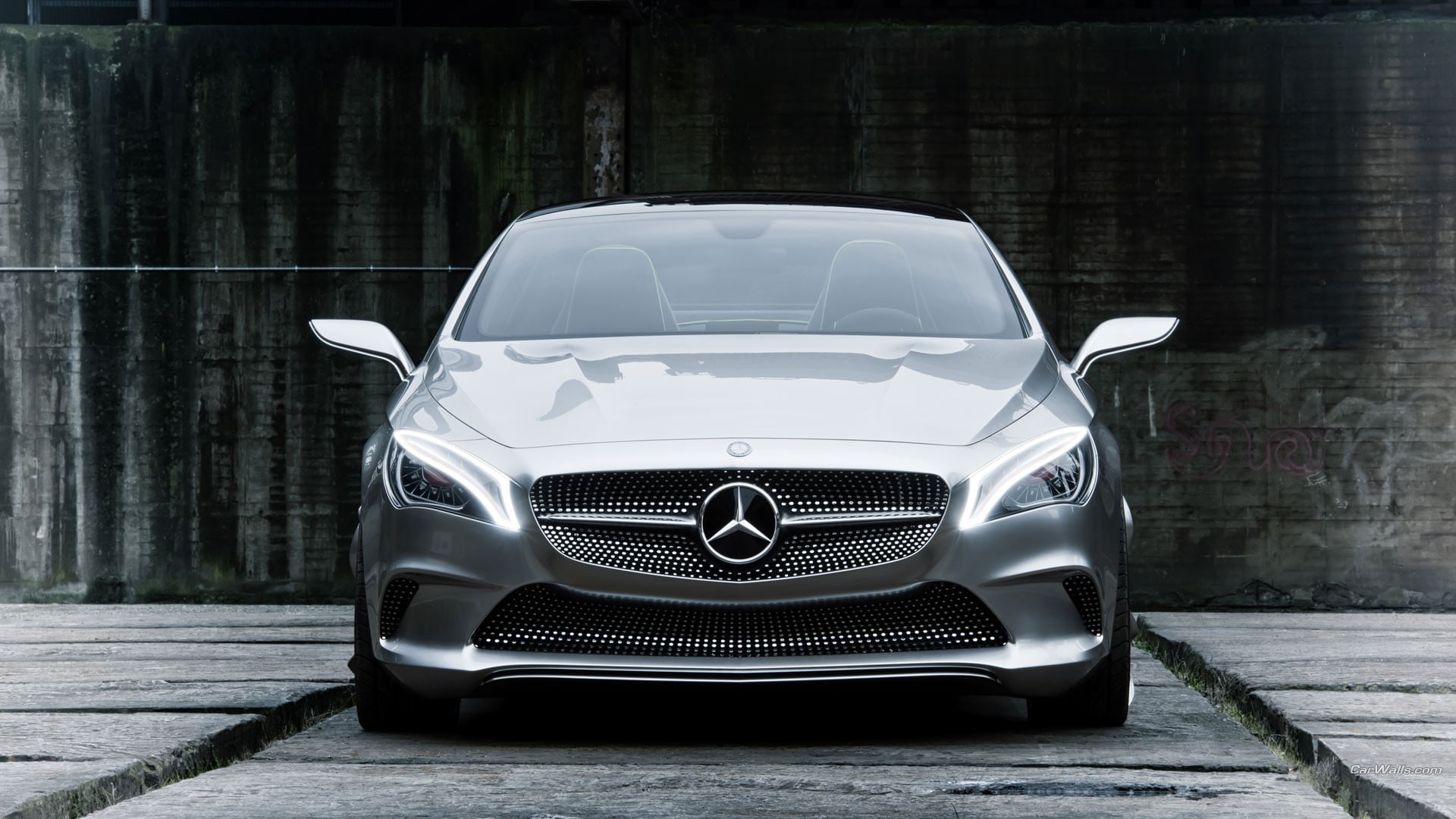 reflection, built structure, transportation, motor vehicle, vintage car, stationary, Mercedes Style Coupe, day, land vehicle, concept cars, benz, 1080P, HD Wallpaper
