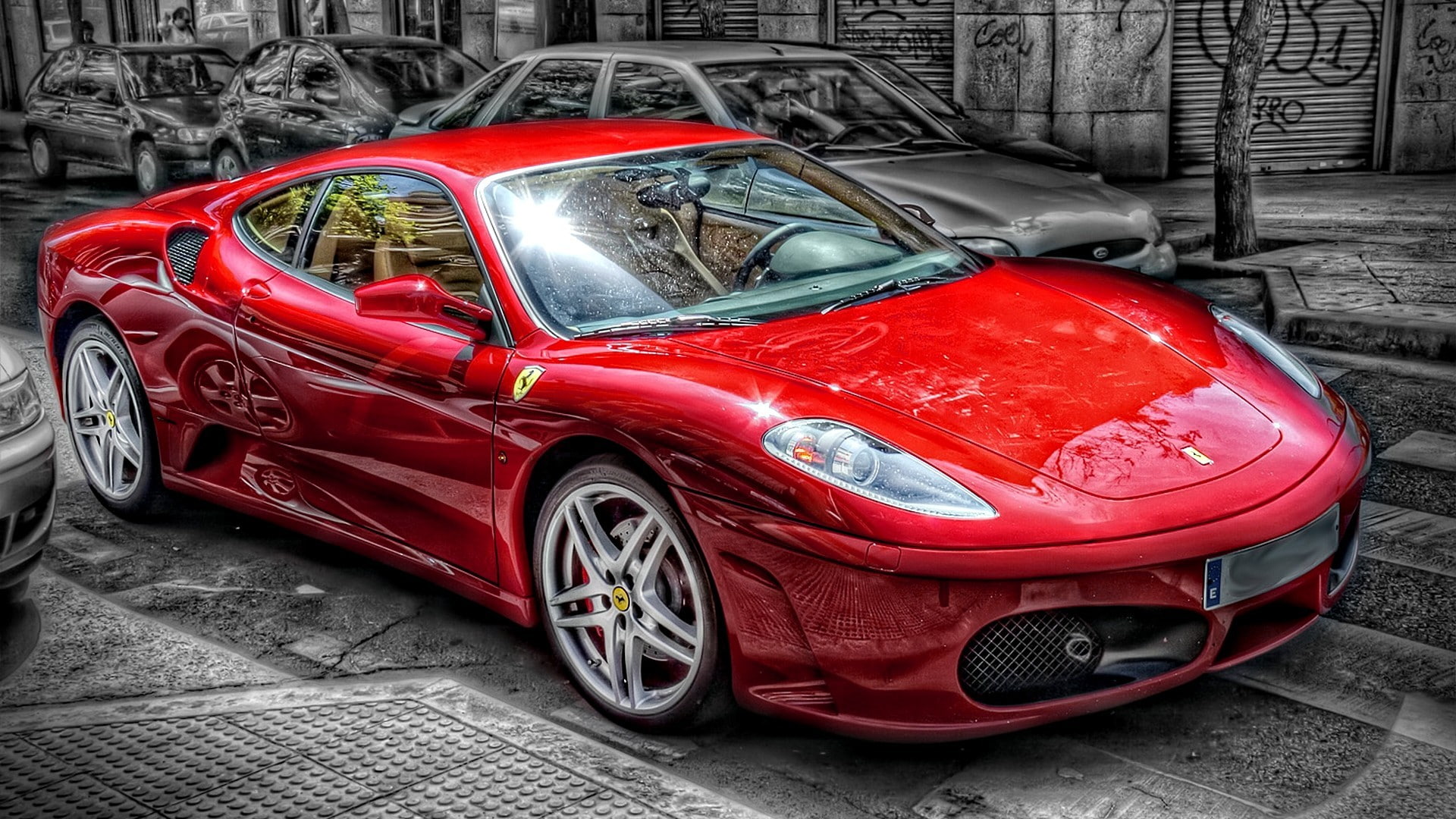 vehicle, car, Ferrari F430, Ferrari, selective coloring, 1080P, HD Wallpaper