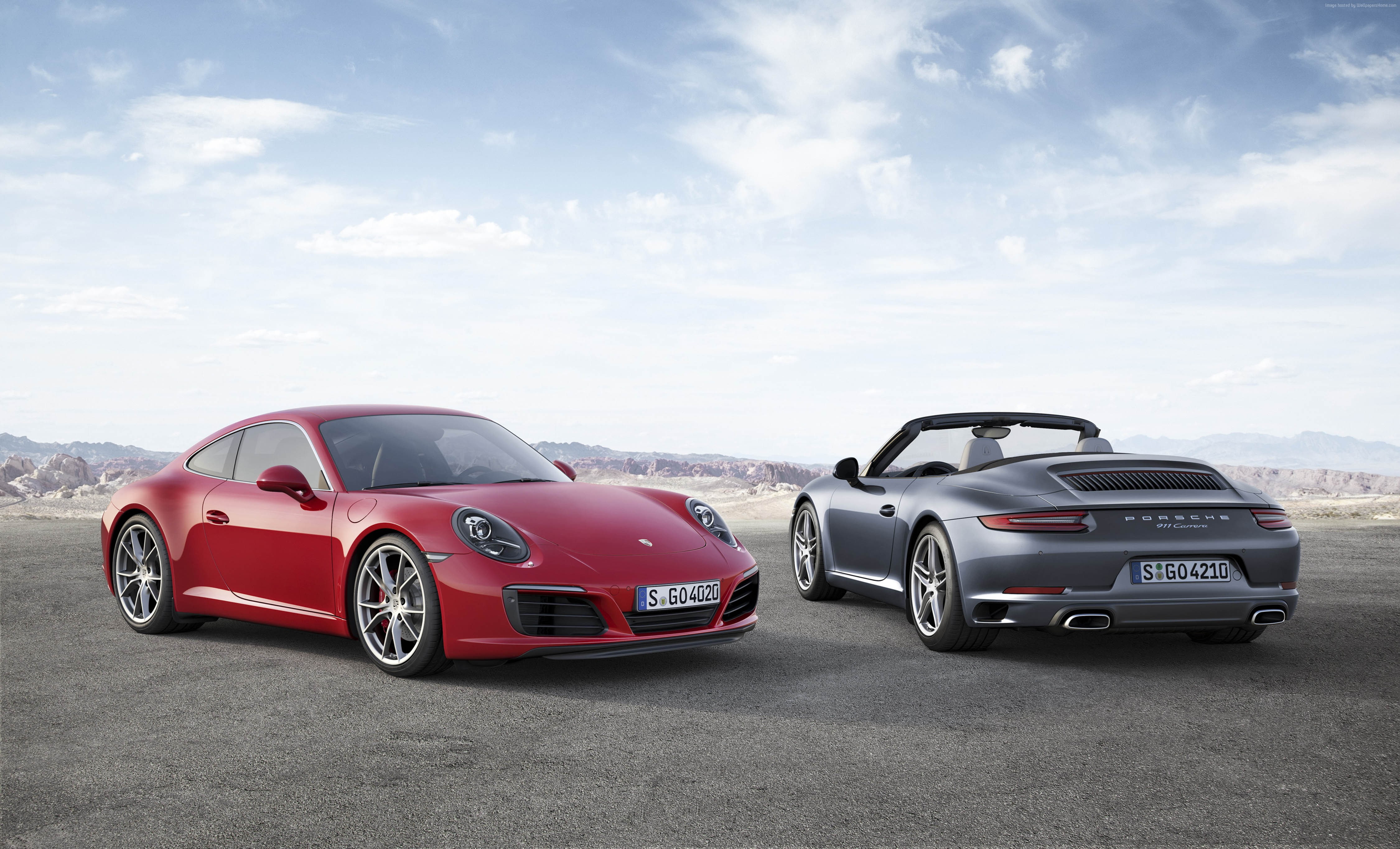 Porsche 991.2, cabriolet, cars 2016, 4K, Frankfurt 2015, carerra, HD Wallpaper