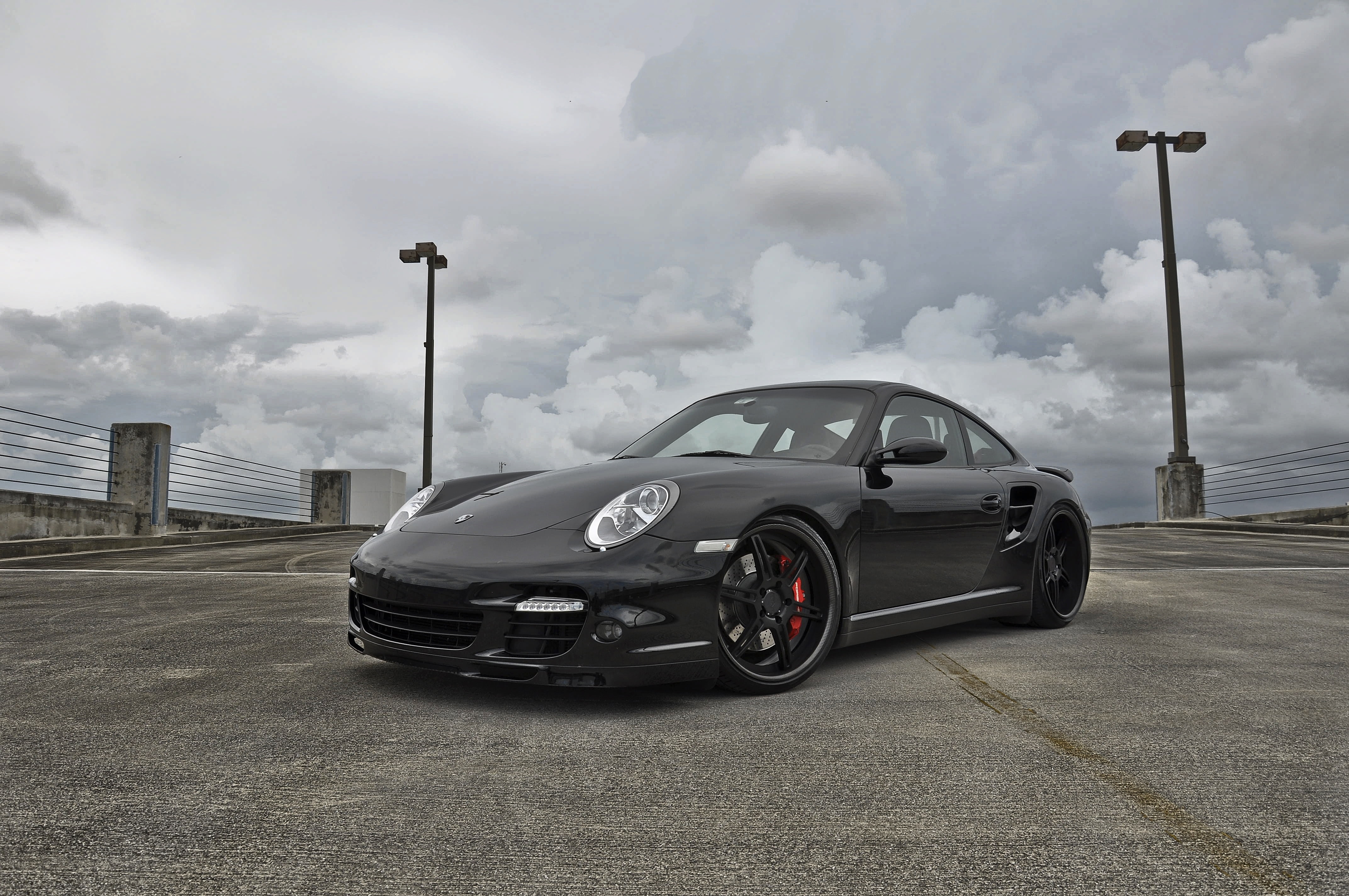carrera, coupe, clouds, porsche, lights, 4K, the sky, 997, blacjkparking/порше, black, carerra, HD Wallpaper