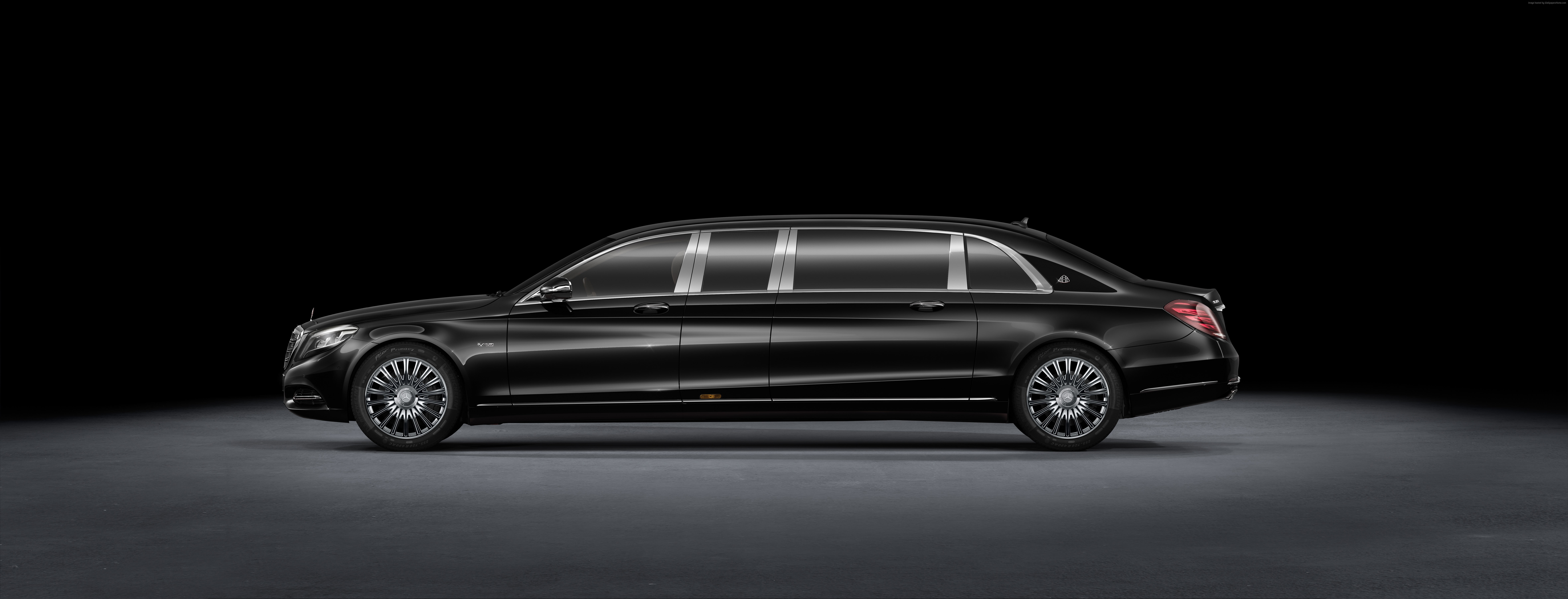 8K, Mercedes Maybach S600 Pullman, supercar, grey, luxury cars, sedan, HD Wallpaper