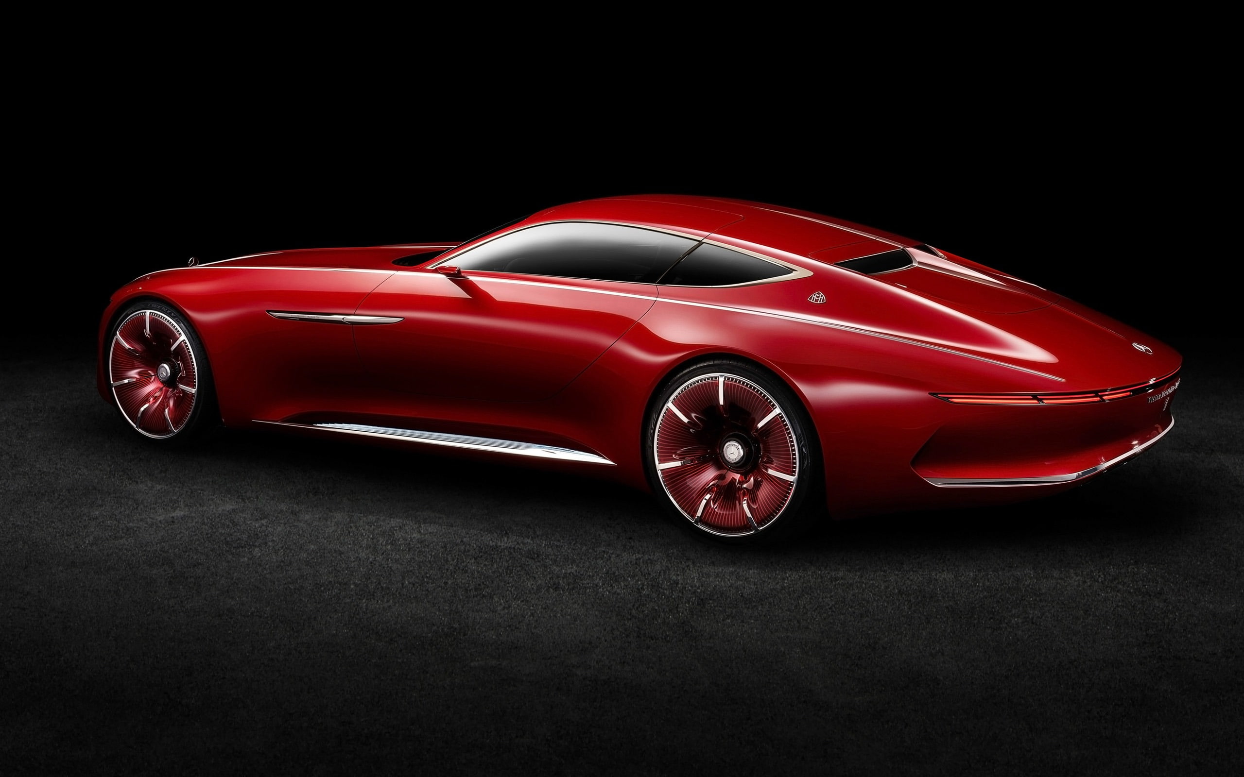 concept, motor vehicle, personal land vehicle, wheel, studio shot, 2K, indoors, car, shiny, red, convertible, no people, mercedes, black background, transportation, HD Wallpaper