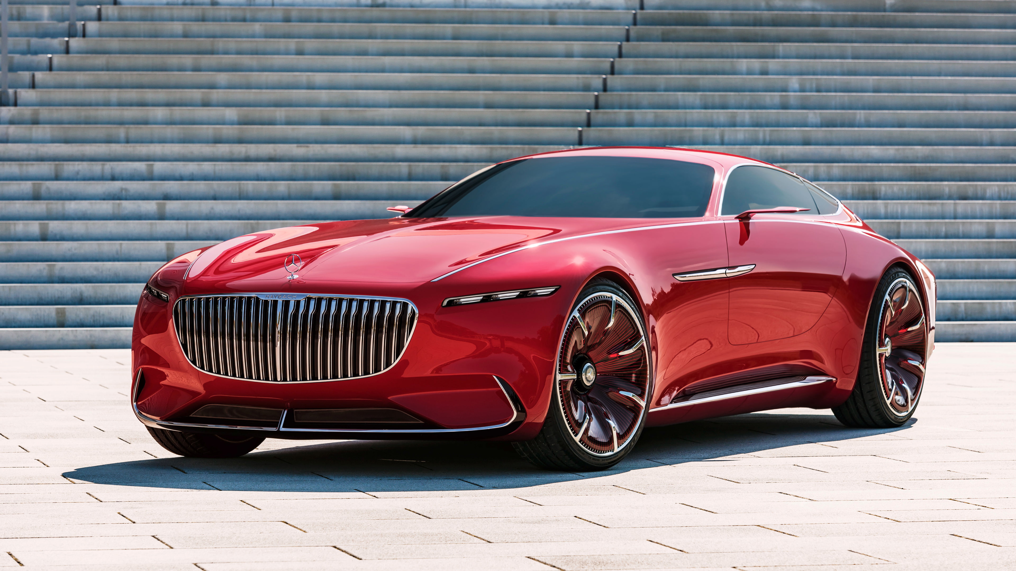 car, k, motor vehicle, 2017, luxury, transportation, Vision, wealth, city, vintage car, brick wall, red, brick, street, convertible, land vehicle, Maybach, HD Wallpaper