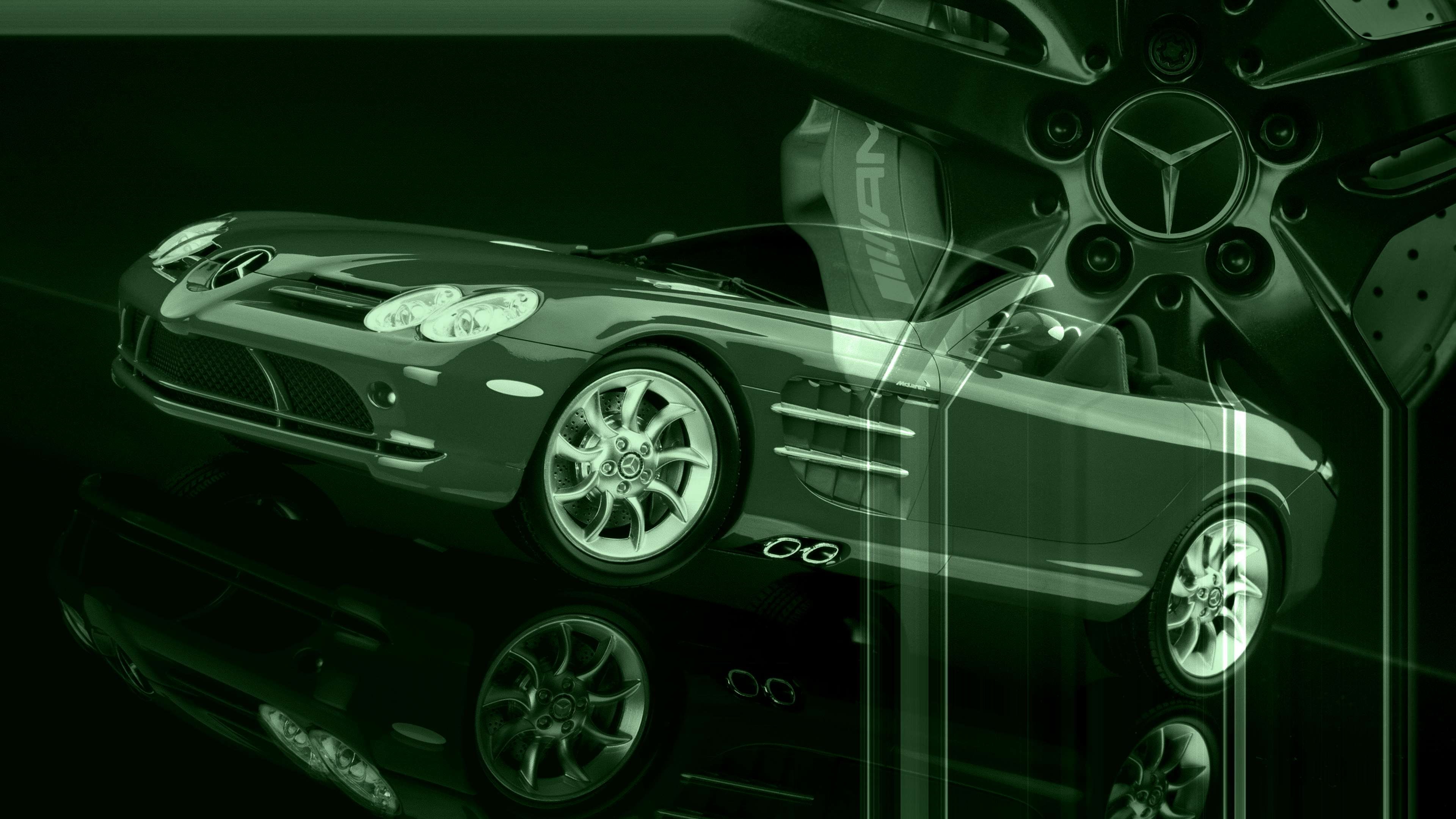 technology, close-up, luxury, wealth, black color, high angle view, mode of transportation, 4K, green color, chrome, design, silver colored, benz, slr, HD Wallpaper