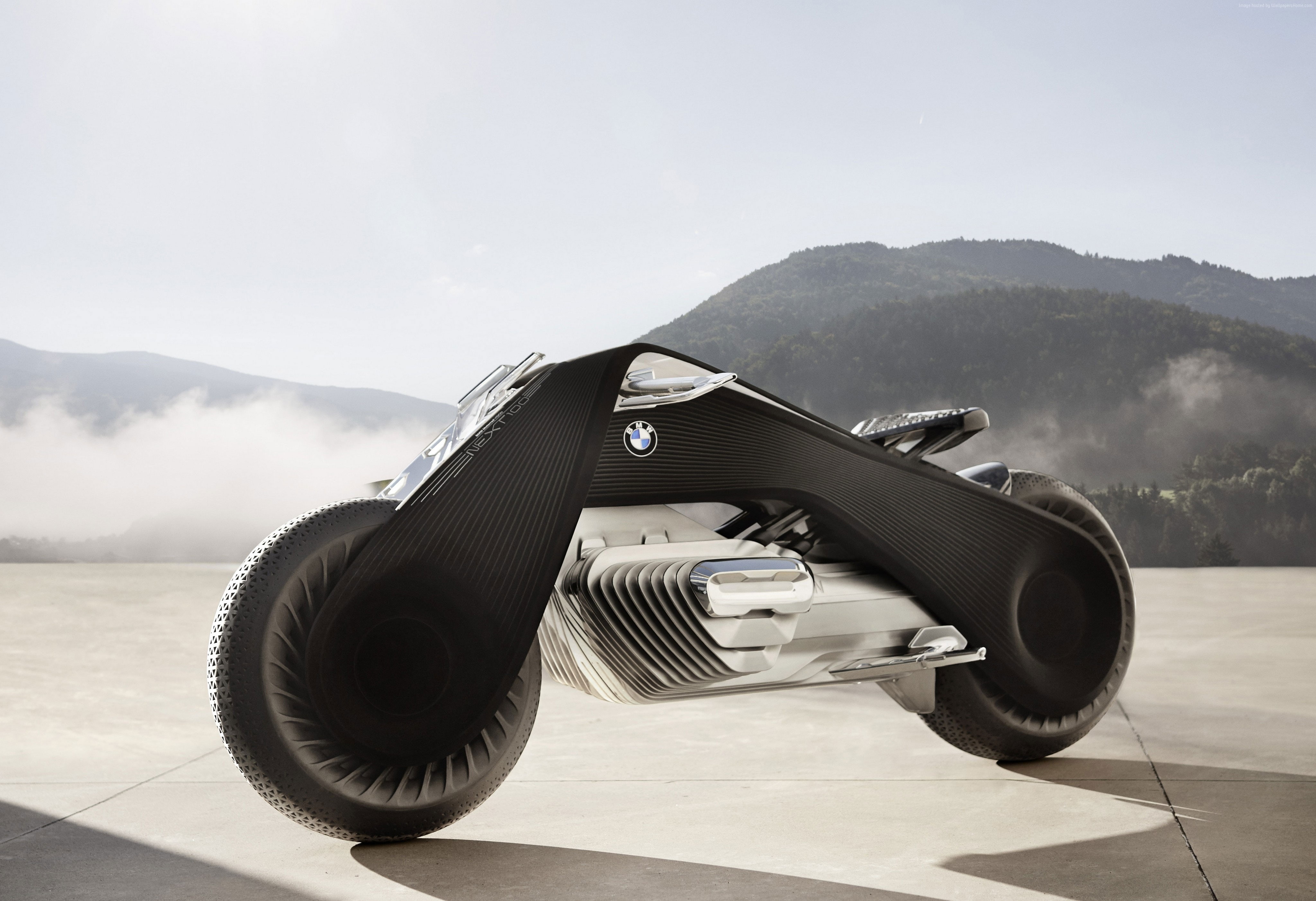 4k, BMW Motorrad vision next 100, 4K, motorcycles of future, HD Wallpaper