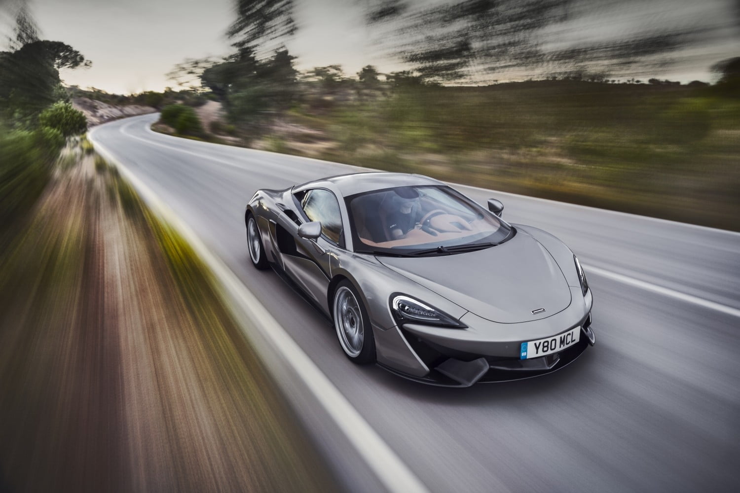 car, no people, road, plant, nature, on the move, day, motor vehicle, motion, mode of transportation, supercars, 720P, silver, motion blur, travel, coupe, HD Wallpaper