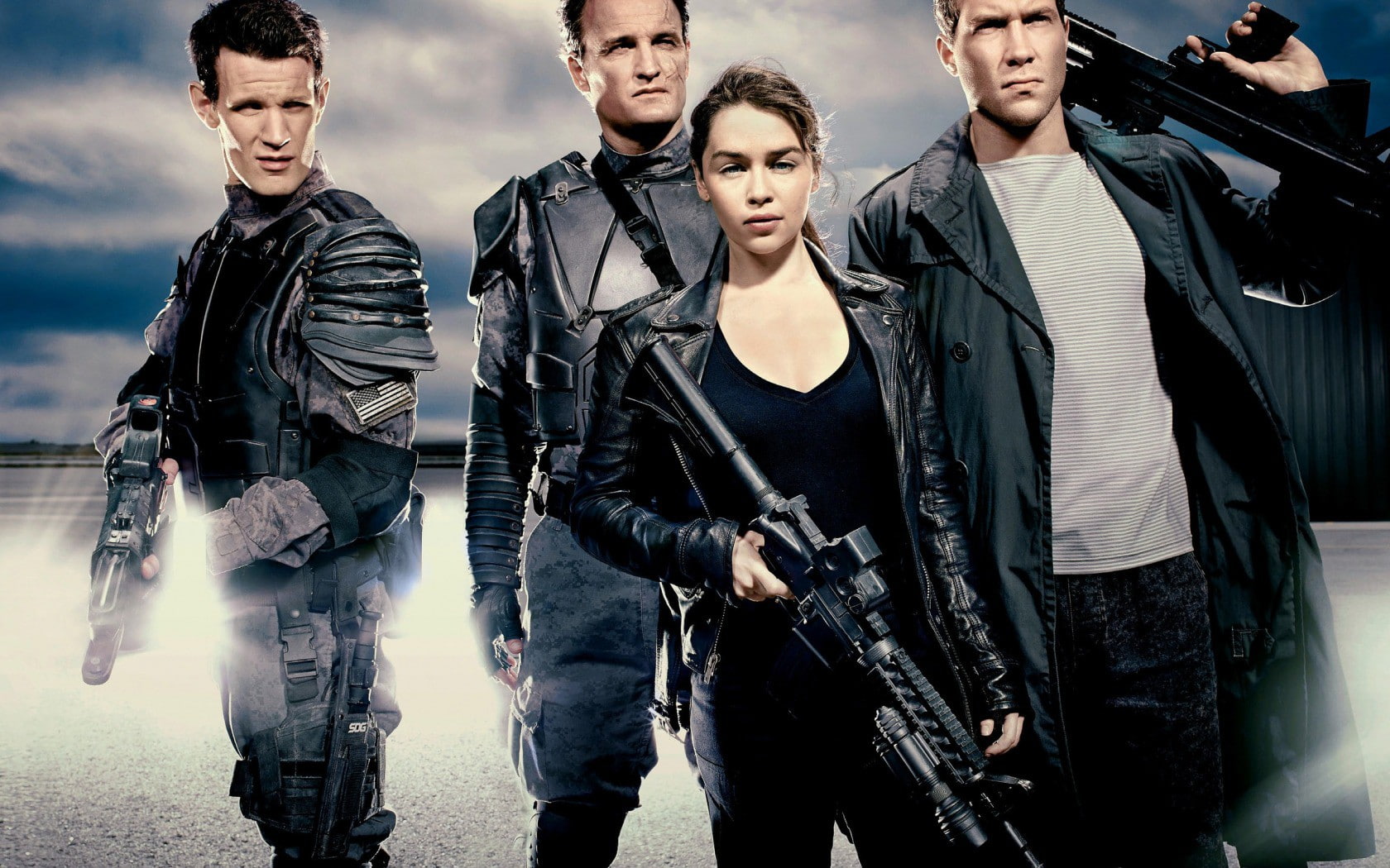 acters, genisys, 720P, Jason Clarke Jason Clarke, Emilia Clarke, John Connor, terminator, Kyle Reese, Jai Courtney, fighters, fantasy, Matt Smith, Sarah Connor, HD Wallpaper