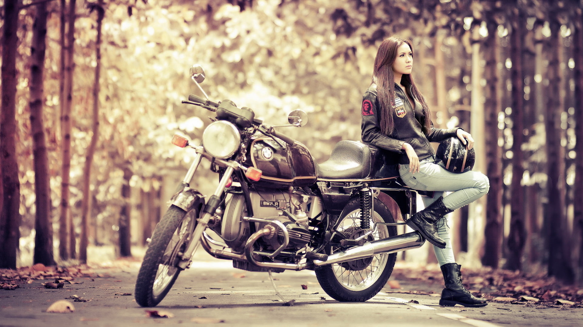 freedom, one Person, outdoors, girl, gray, females, adult, jeans, young Adult, black, enjoyment, street, autumn, casual Clothing, attitude, leisure Activity, HD Wallpaper
