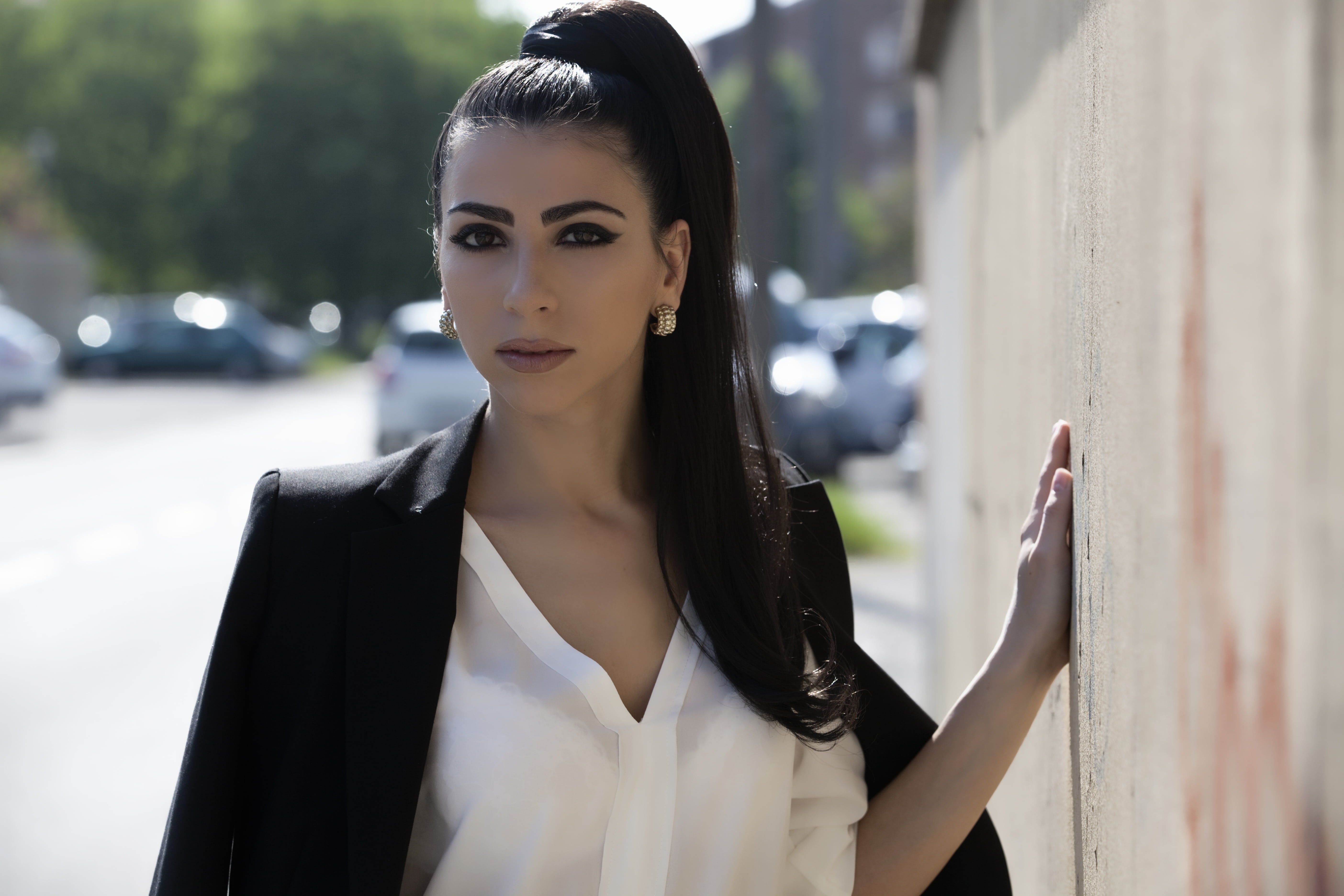 one person, dress, country, woman, charm, dom, black hair, adult, contemplation, 5K, solitude, one woman only, young adult, summer, white, focus on foreground, HD Wallpaper