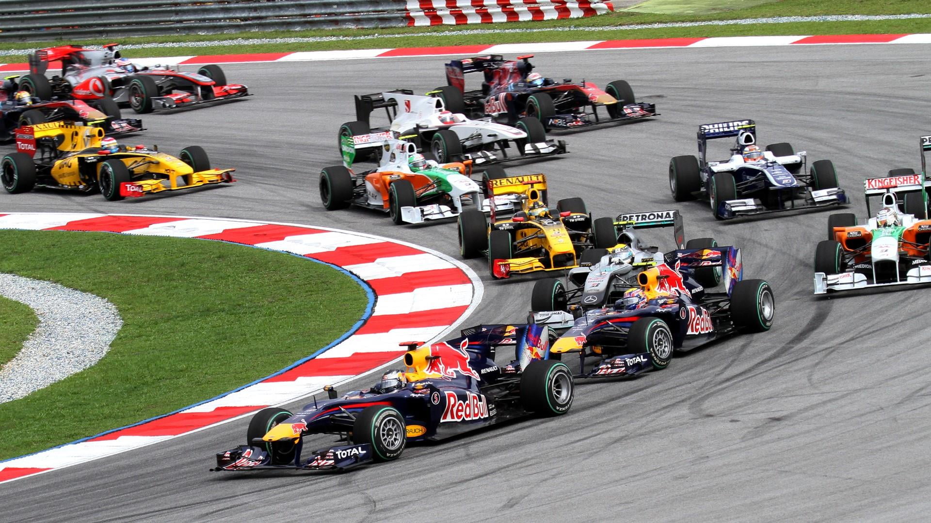 competition, competitive sport, cars, sports track, group of people, sport, professional sport, corner, formula one, mode of transportation, racecar, motorsport, HD Wallpaper