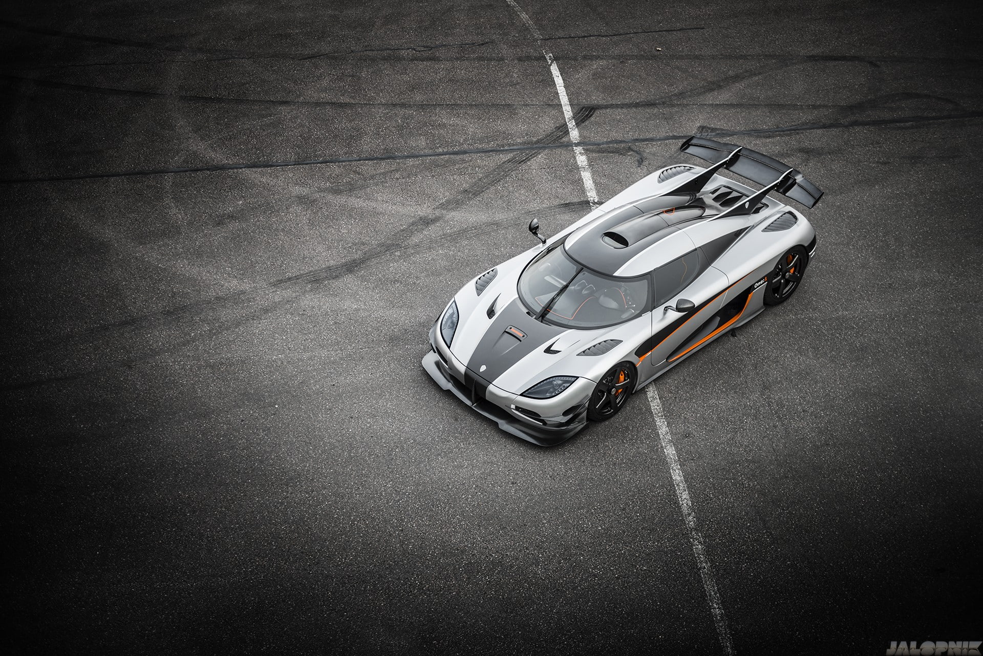 speed, Koenigsegg One:1, motor vehicle, car, motorsport, racecar, Koenigsegg, motor racing track, high angle view, road, day, vignette, no people, auto racing, HD Wallpaper