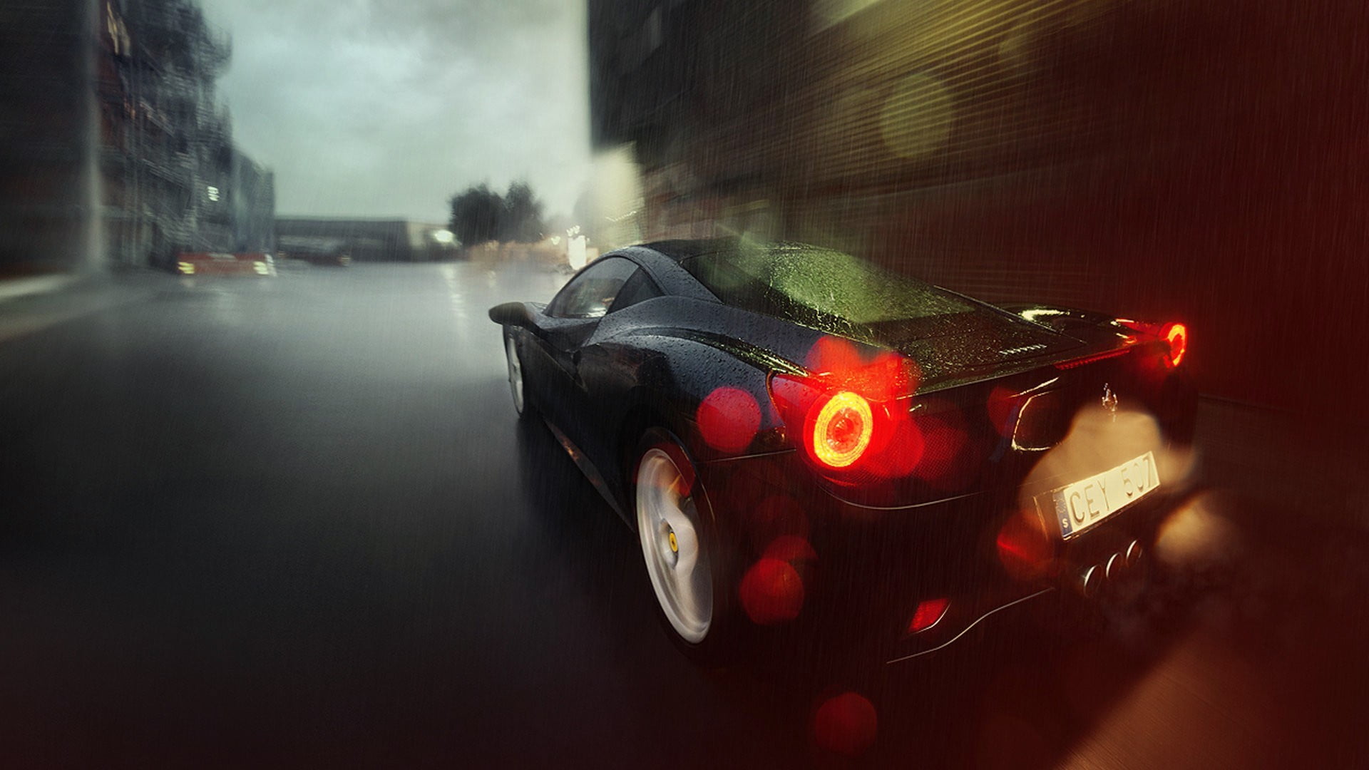 road, digital composite, tail light, nature, car, red, land vehicle, rain, close-up, sports, daytime, travel, motion, street, motor vehicle, motorcycle, HD Wallpaper