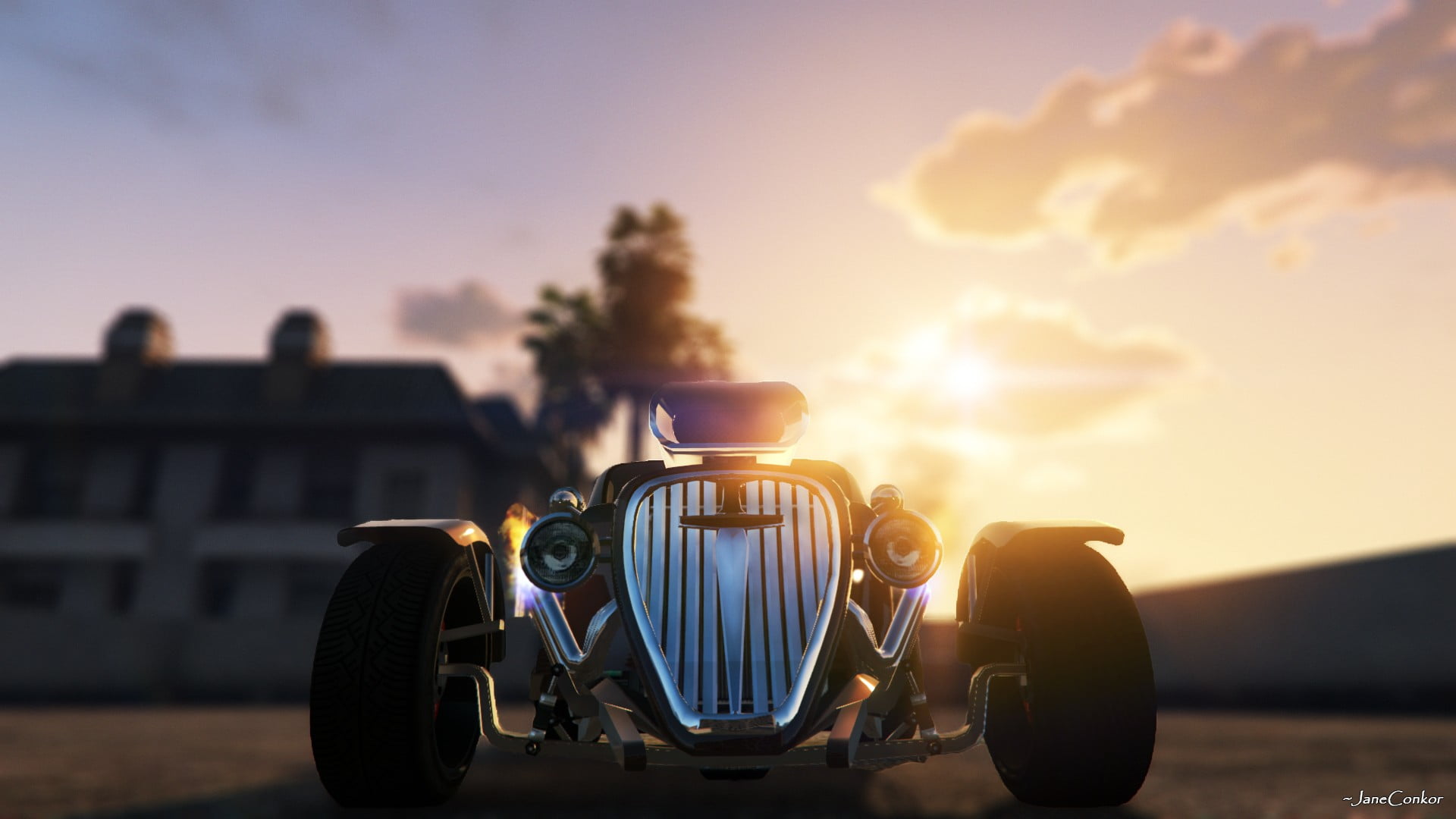 silhouette, no people, Grand Theft Auto V, cloud - sky, 1080P, land vehicle, black, focus on foreground, motorcycle, mode of transportation, grey, toy, HD Wallpaper