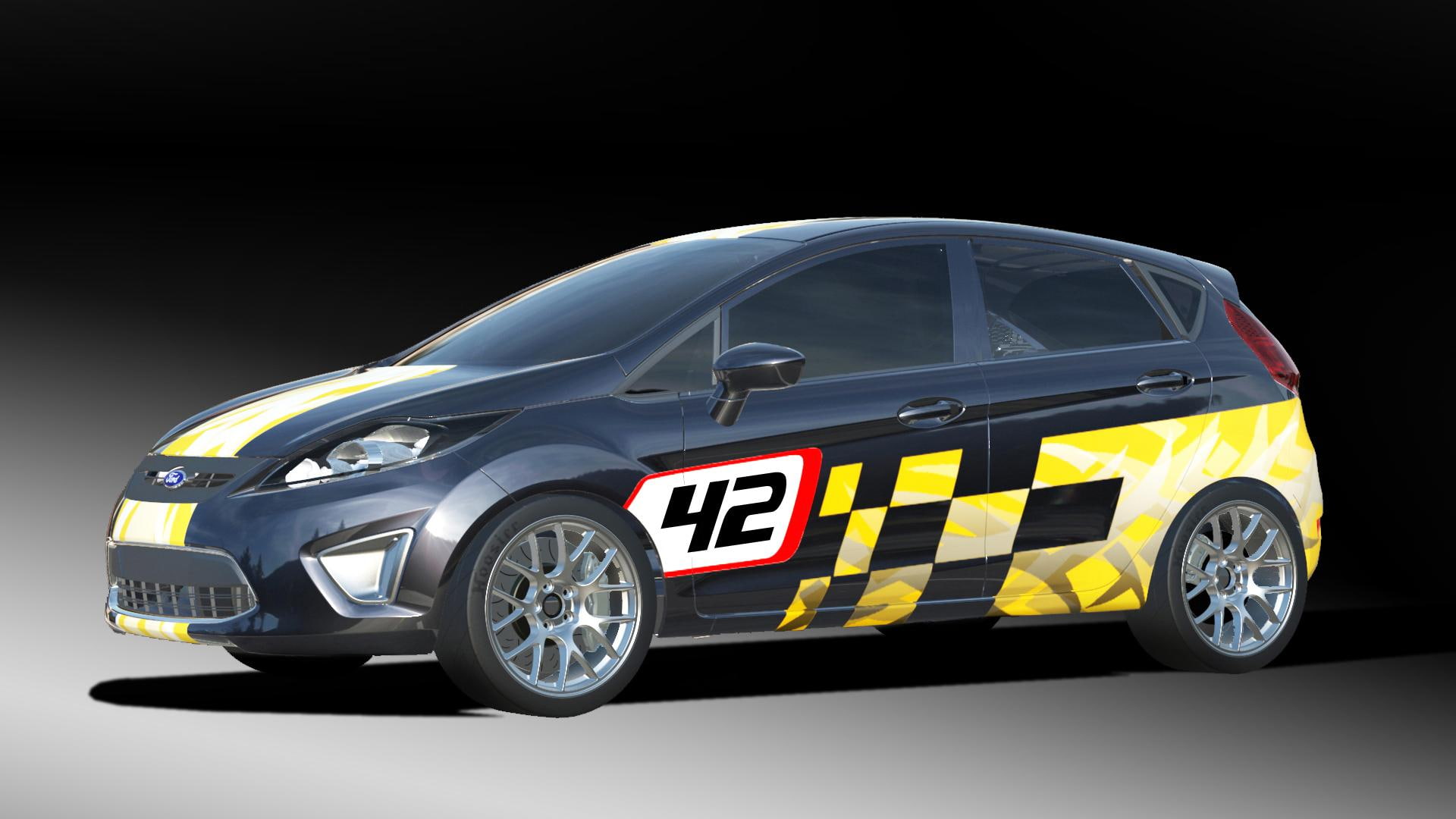 ford, gold, car, fiesta, st, 1080P, coast, racer, HD Wallpaper