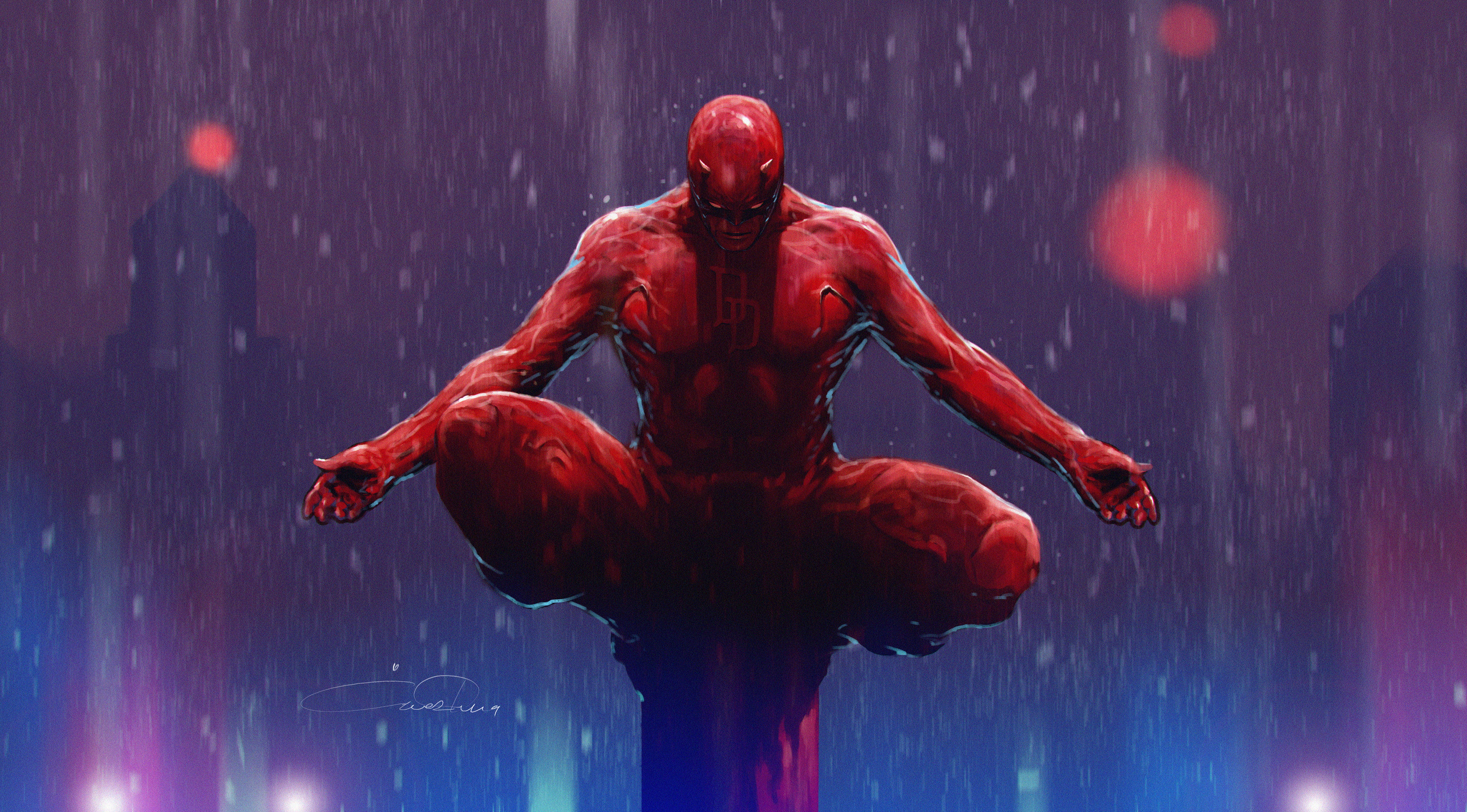 artist, people, superheroes, clothing, daredevil, healthy lifestyle, muscular build, hd, exercising, sport, 4k, artwork, digital art, 4K, adult, lifestyles, HD Wallpaper