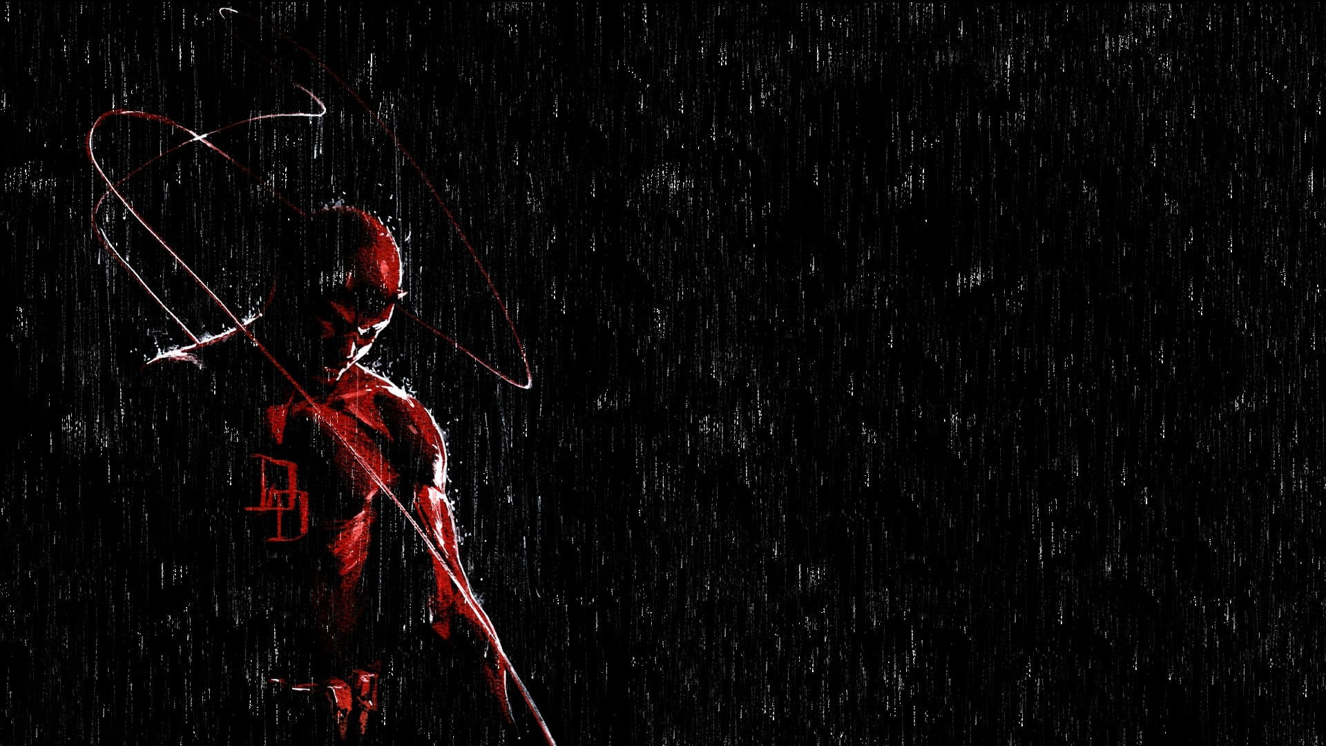 red, black background, creativity, nature, backgrounds, wall - building feature, architecture, copy space, close-up, indoors, night, rain, daredevil, 1080P, HD Wallpaper