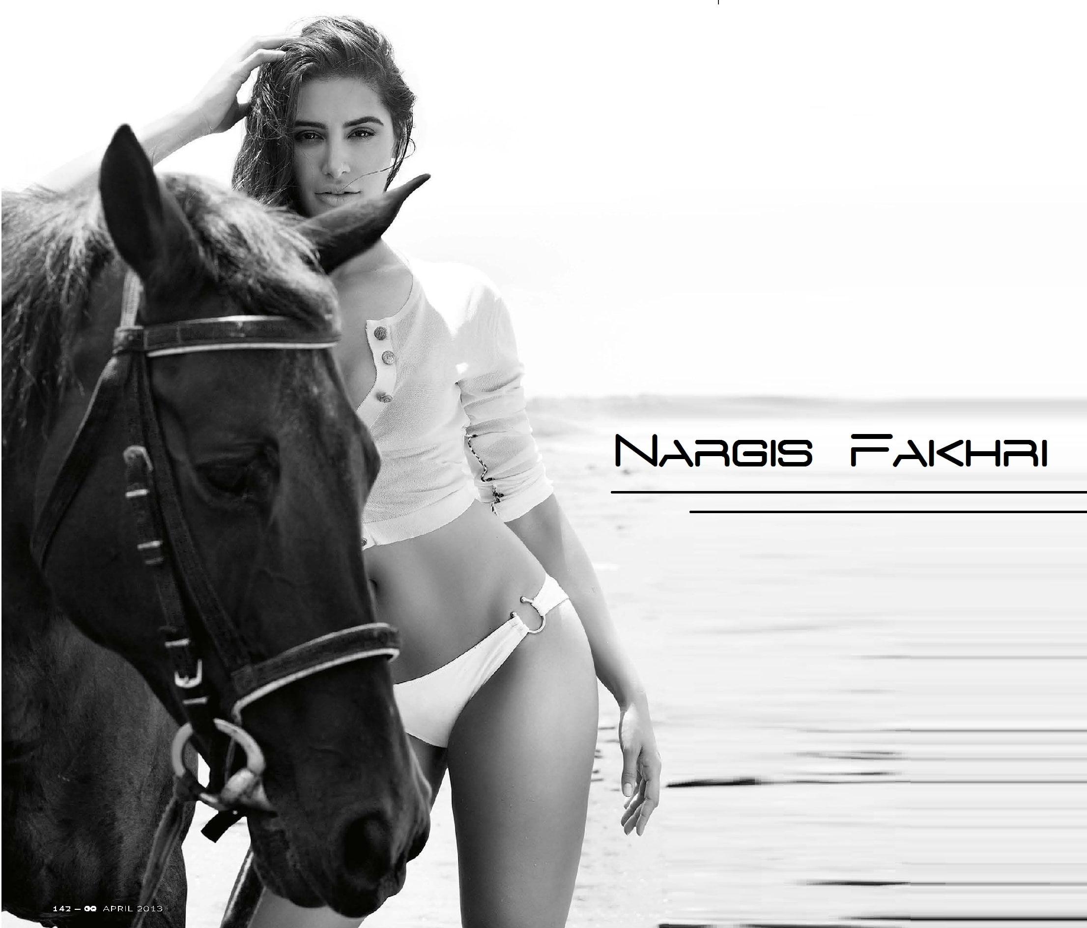 photoshoot, nargis, fakhri, 1080P, horse, HD Wallpaper