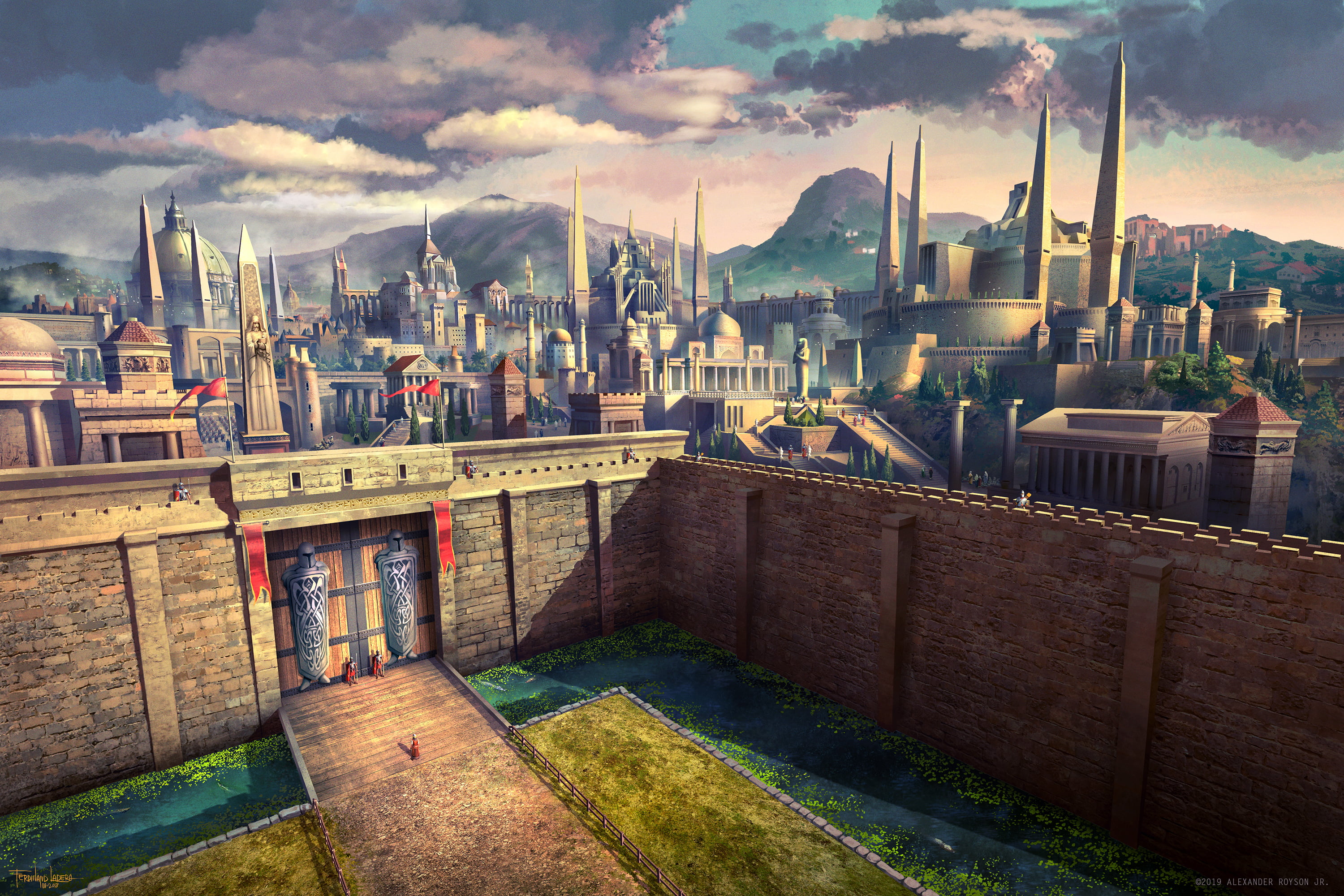 Fantasy, 2K, Gate, City, Building, HD Wallpaper