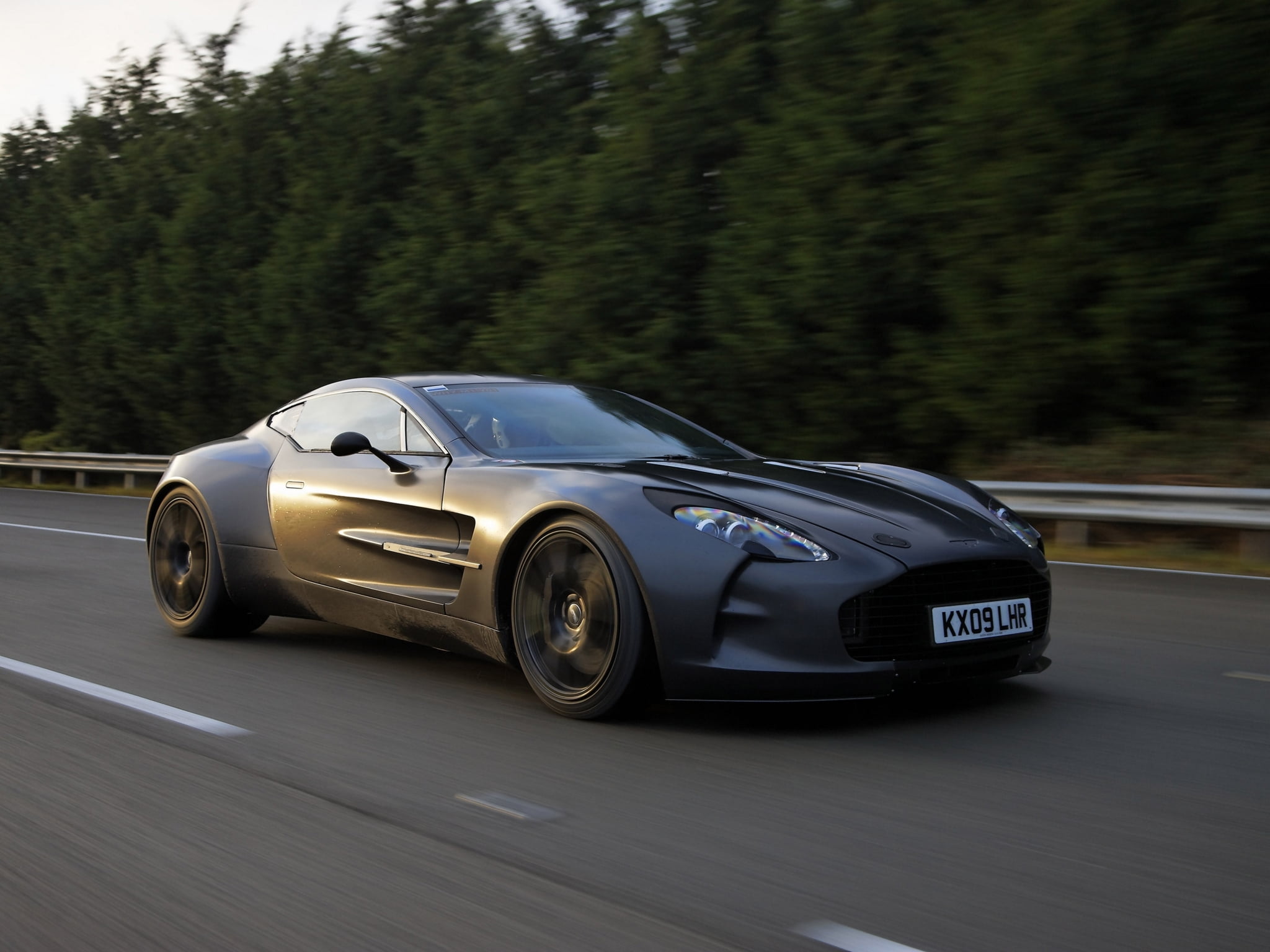 performance Car, competition, elegance, new, editorial, driving, silver colored, blurred motion, tree, car, travel, one-77, technology, modern, motorsport, HD Wallpaper