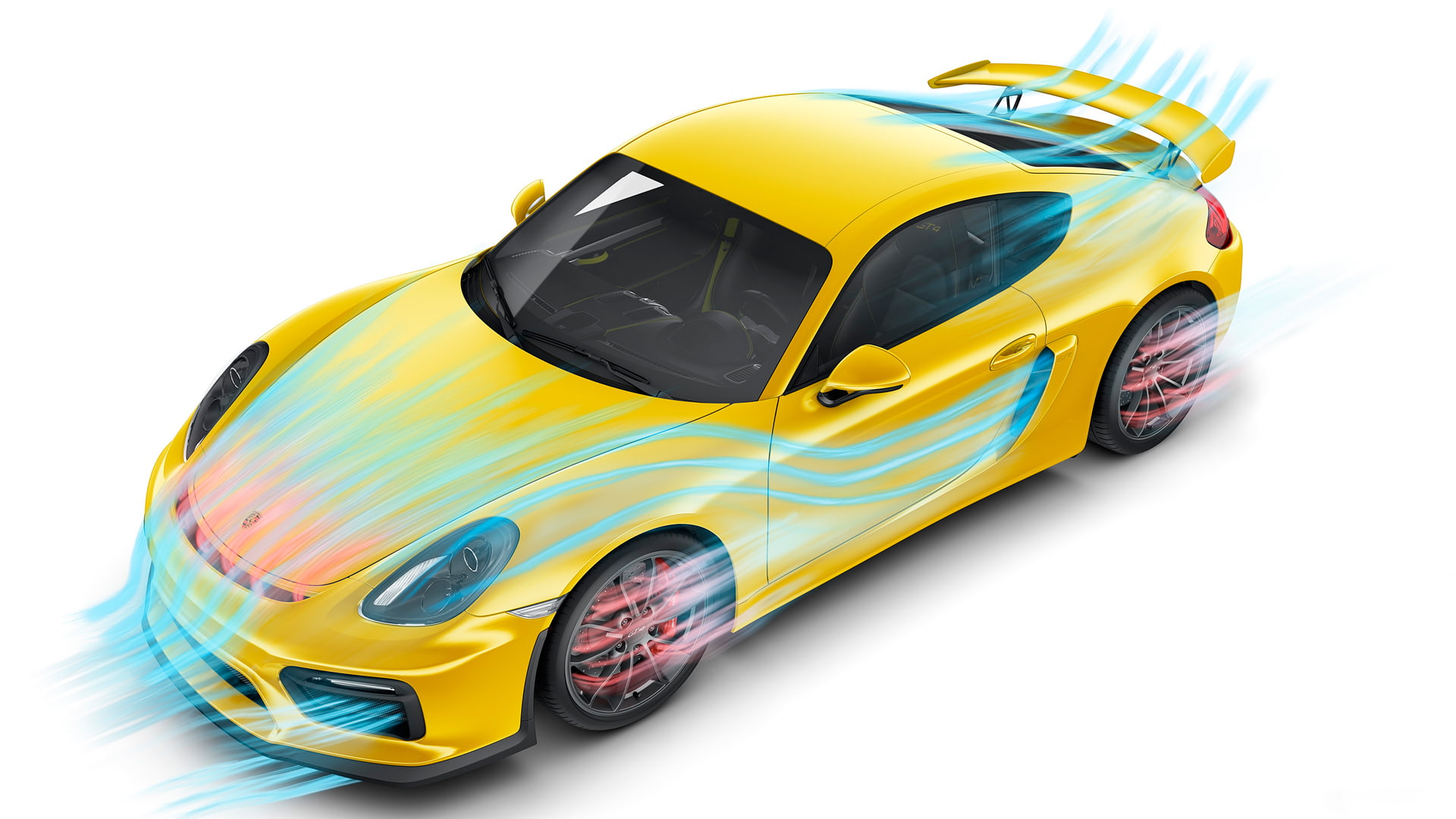 yellow, 1080P, Porsche Cayman GT4, aerodynamic test, HD Wallpaper