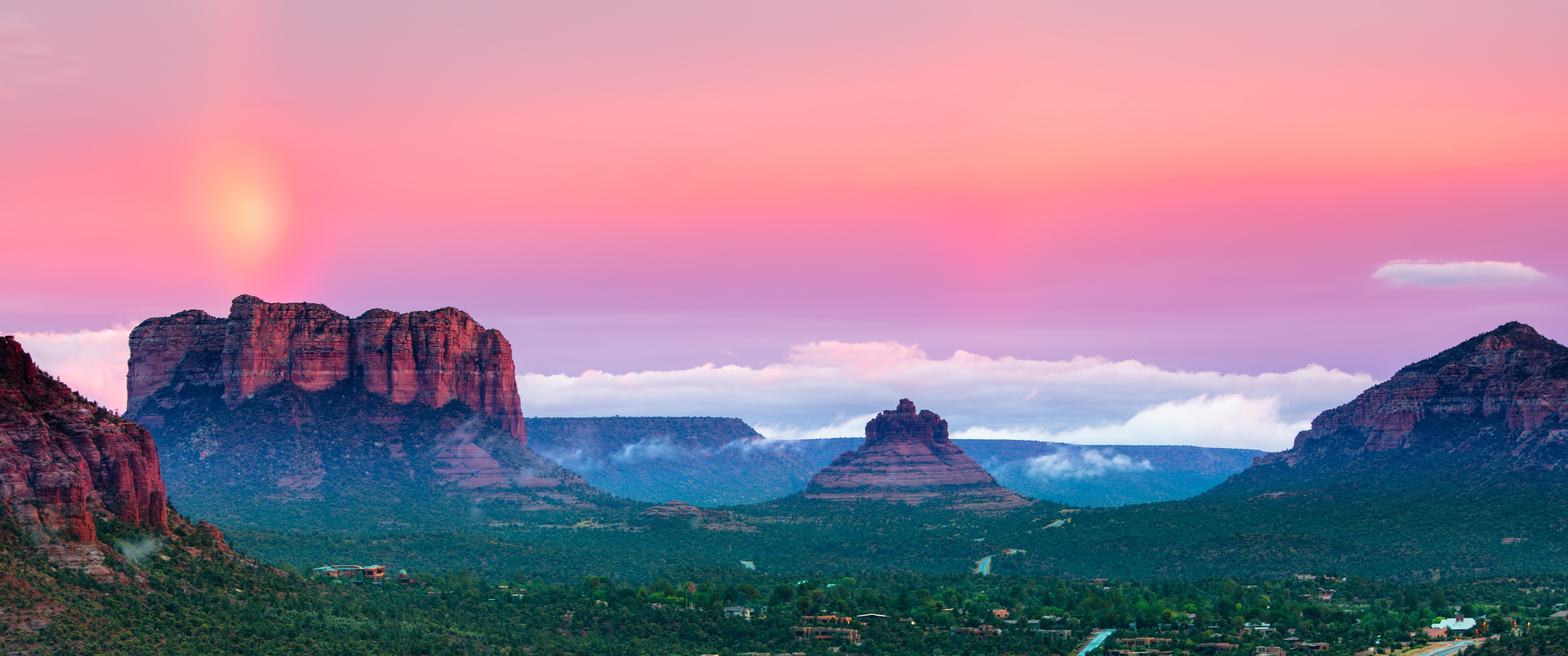 8K, 4K, Sunset, Road trip, Mountains, 8K, HD Wallpaper