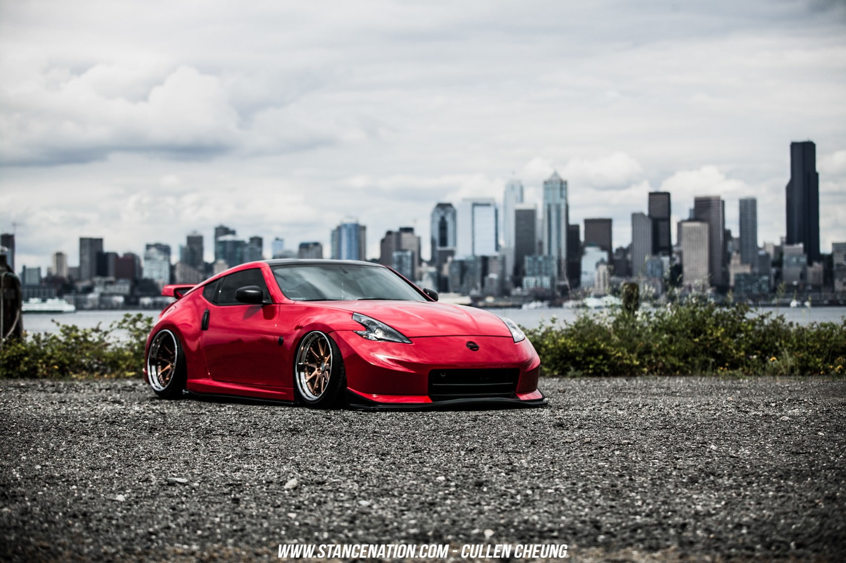 built structure, city, transportation, day, skyscraper, architecture, land vehicle, car, 720P, nature, red, building, Stance, office building exterior, HD Wallpaper