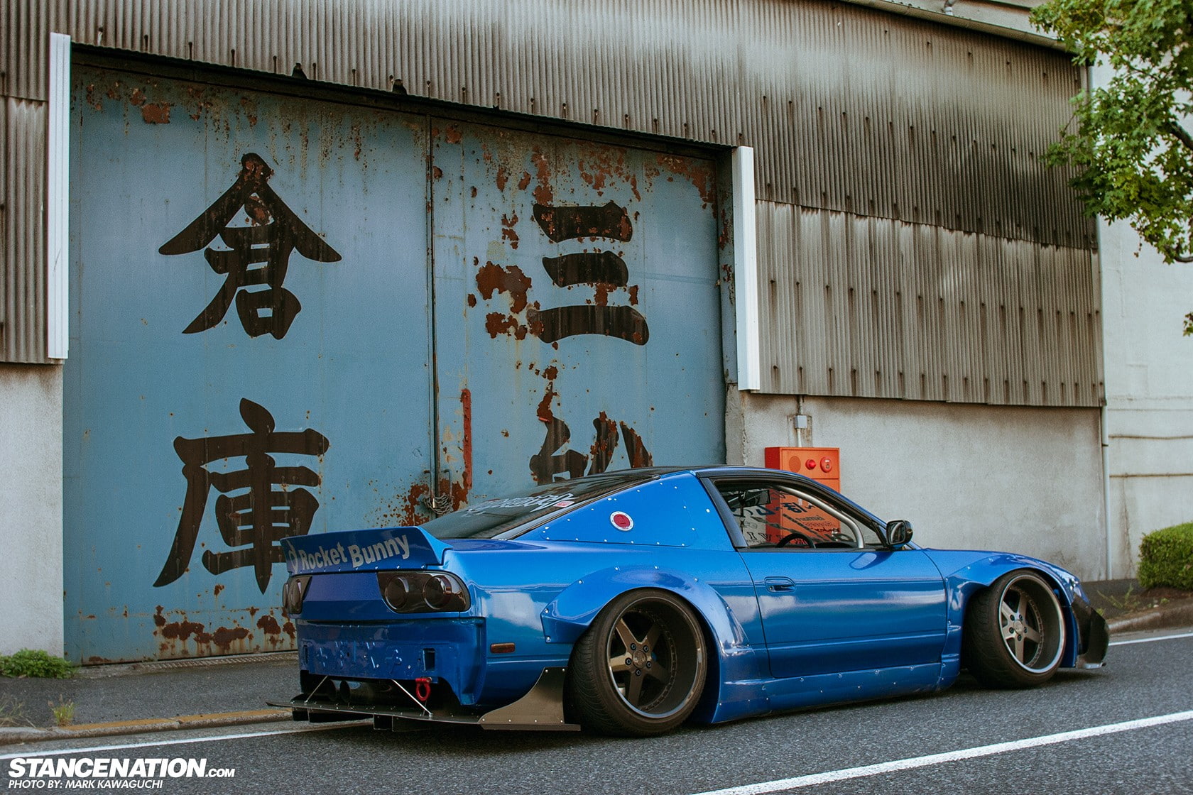 Nissan S13, Nissan, blue cars, 720P, StanceNation, car, Rocket Bunny, HD Wallpaper