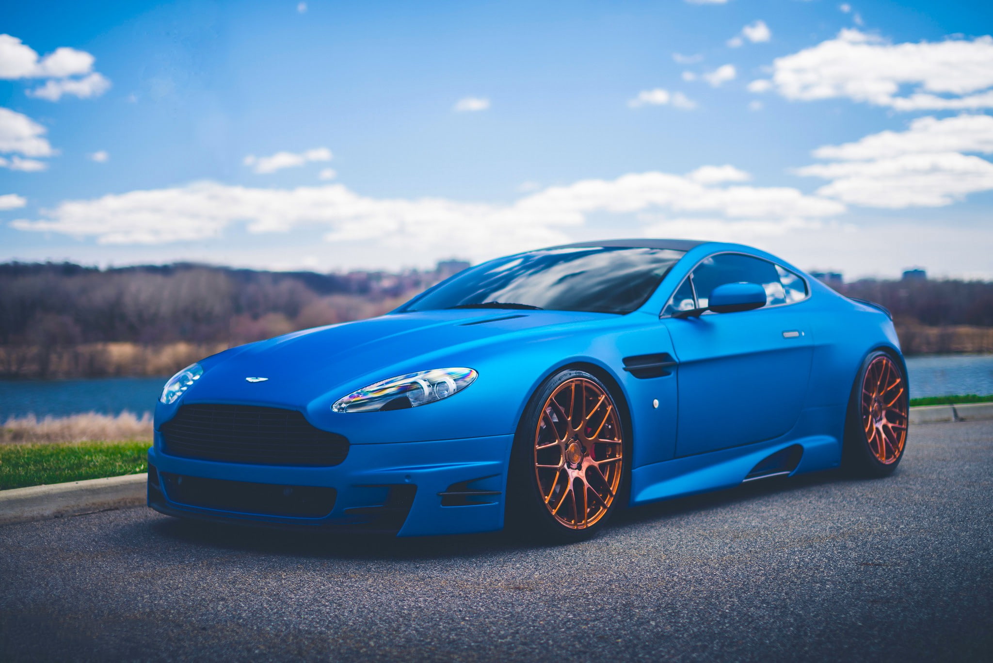 1080P, Stancenation, v, sport, Martin, blue, Aston, V12, front, car, road, Vantage, HD Wallpaper