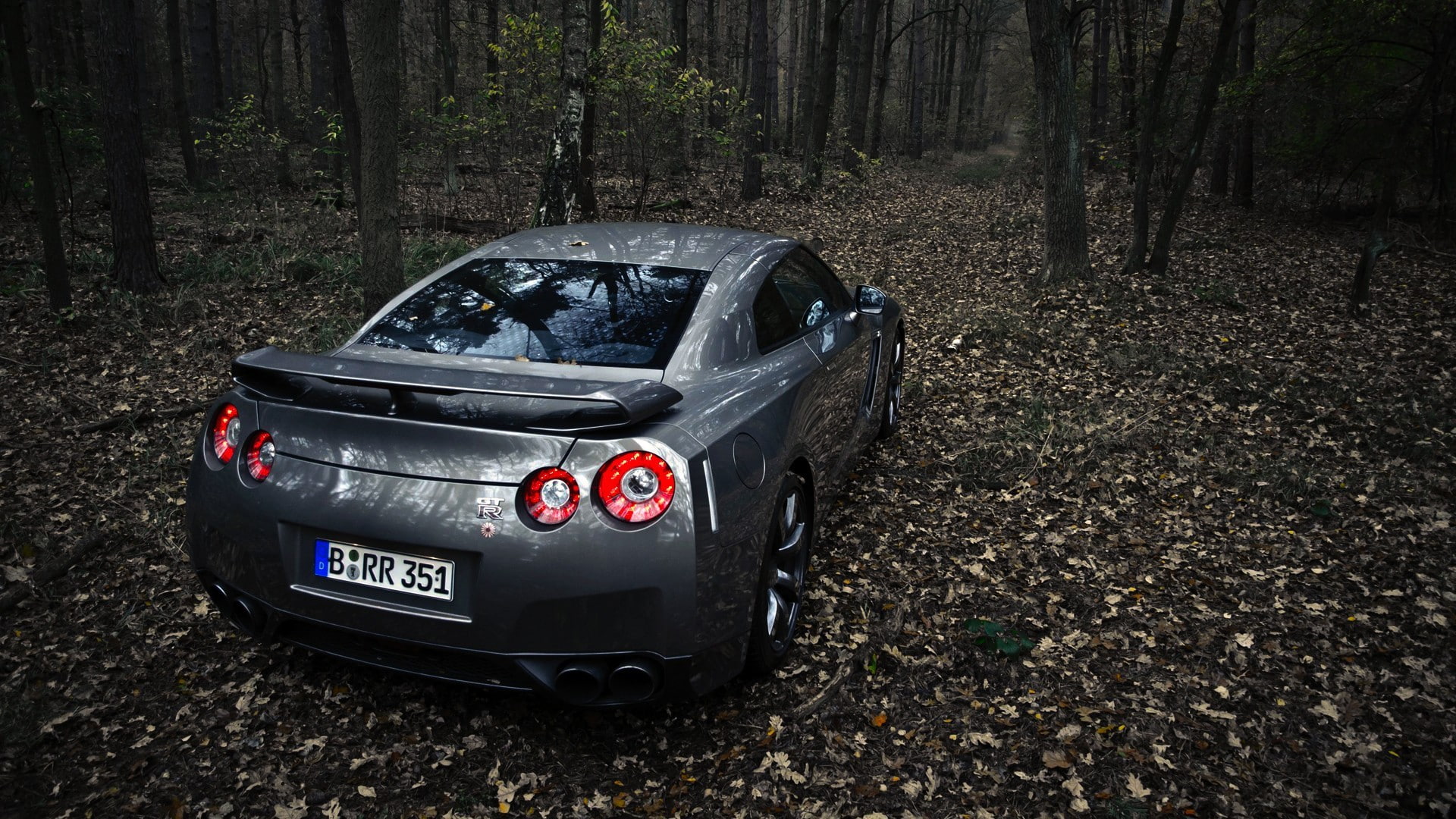Nissan, Nissan GT-R, car, 1080P, forest, Germany, Nissan Skyline GT-R R35, HD Wallpaper