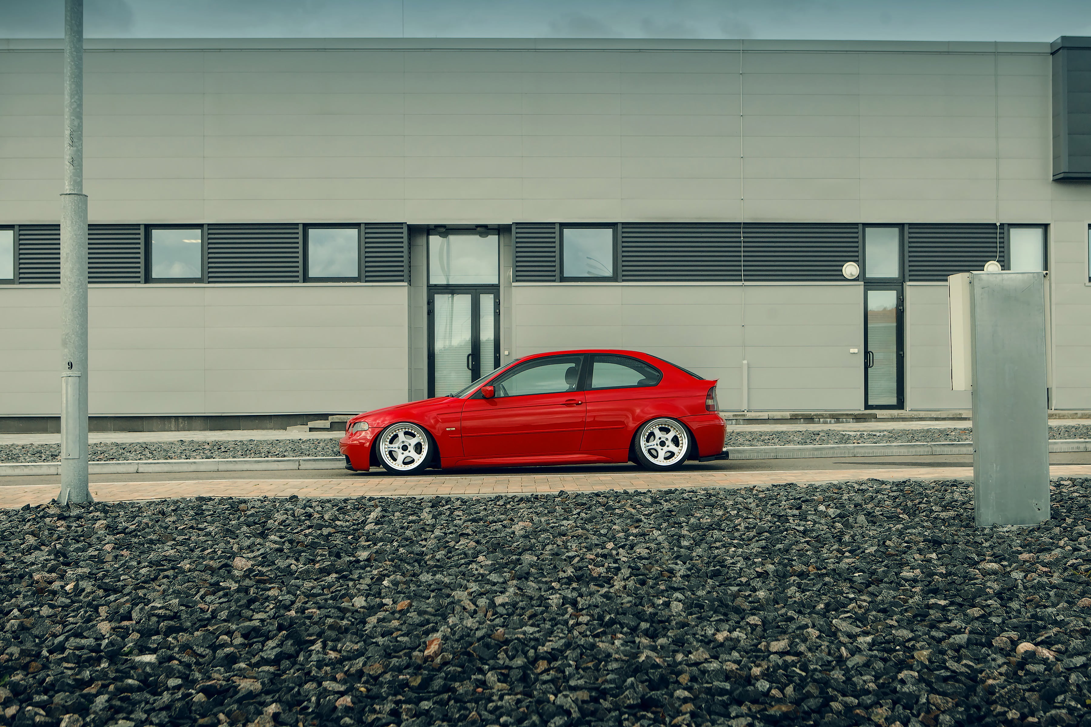 BMW E46, mode of transportation, BMW 3, land vehicle, outdoors, transportation, luxury, stationary, built structure, motion, wall - building feature, architecture, HD Wallpaper