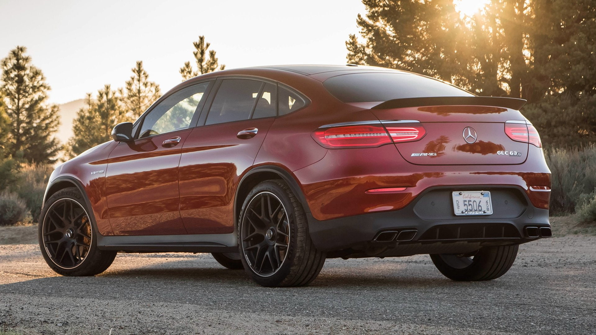 Luxury Car, Mercedes-AMG GLC 63 S, Coupé, Car, Red Car, Compact Car, SUV, 1080P, Mercedes-Benz, HD Wallpaper