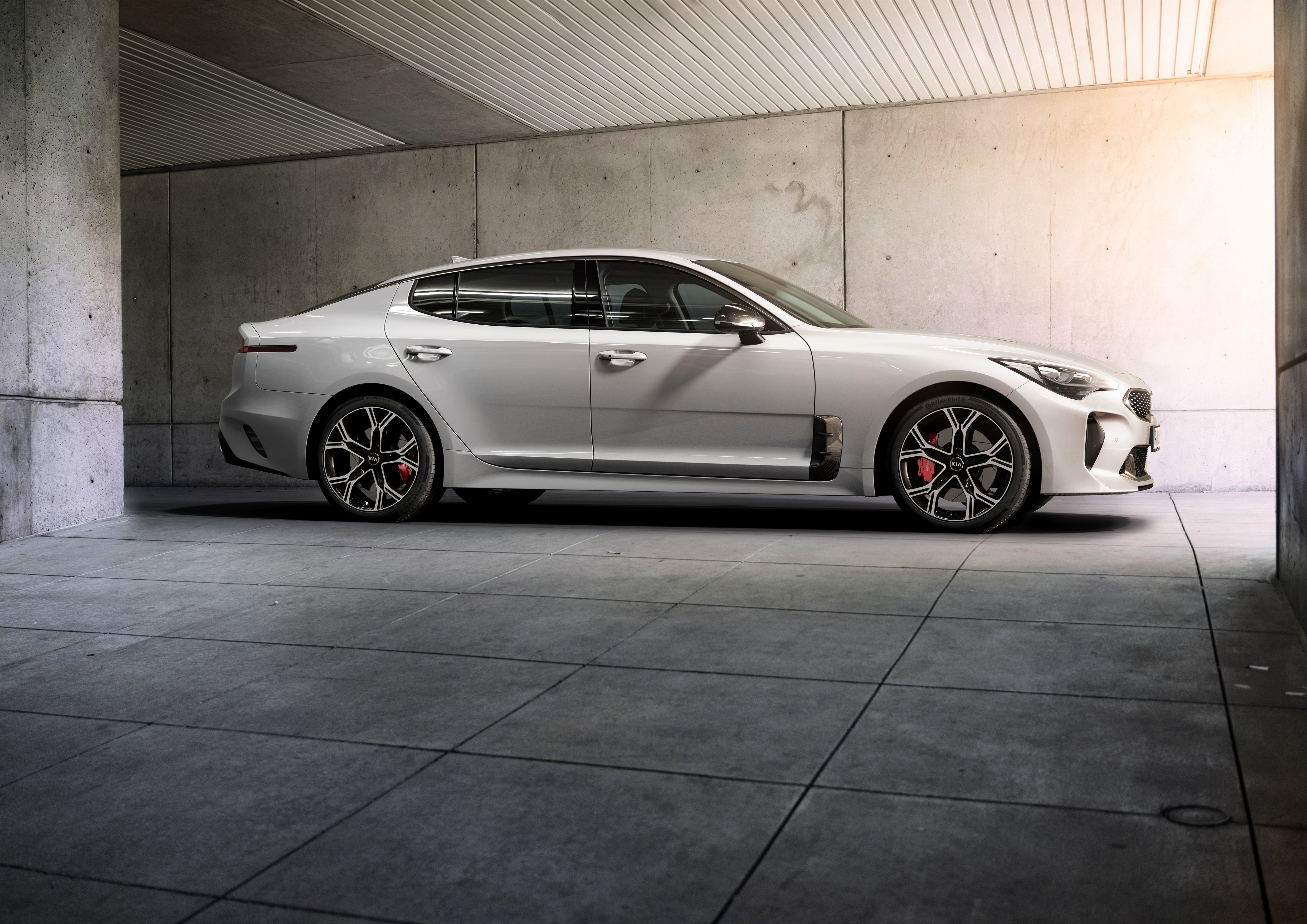 Kia, Compact Car, Car, Kia Stinger, White Car, 4K, Vehicle, HD Wallpaper