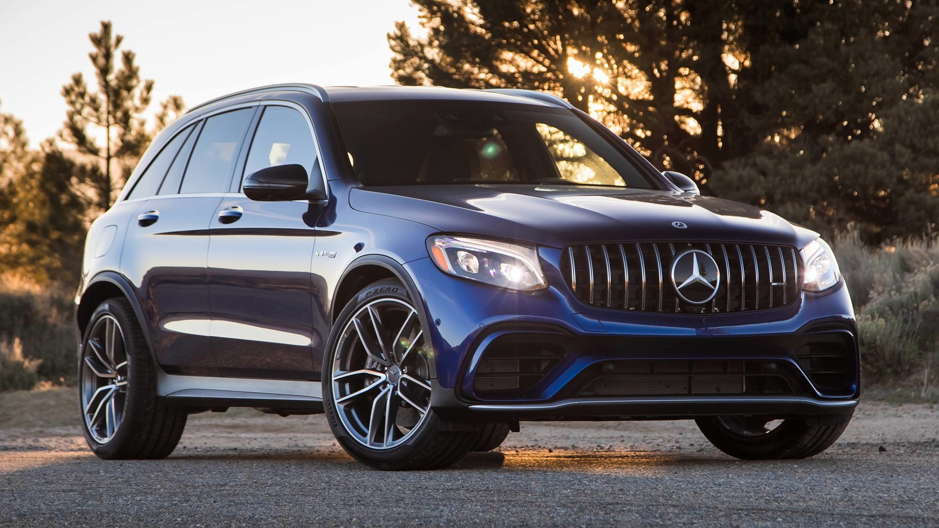 Mercedes-Benz, 1080P, Car, SUV, Luxury Car, Mercedes-AMG GLC 63, Compact Car, Blue Car, HD Wallpaper