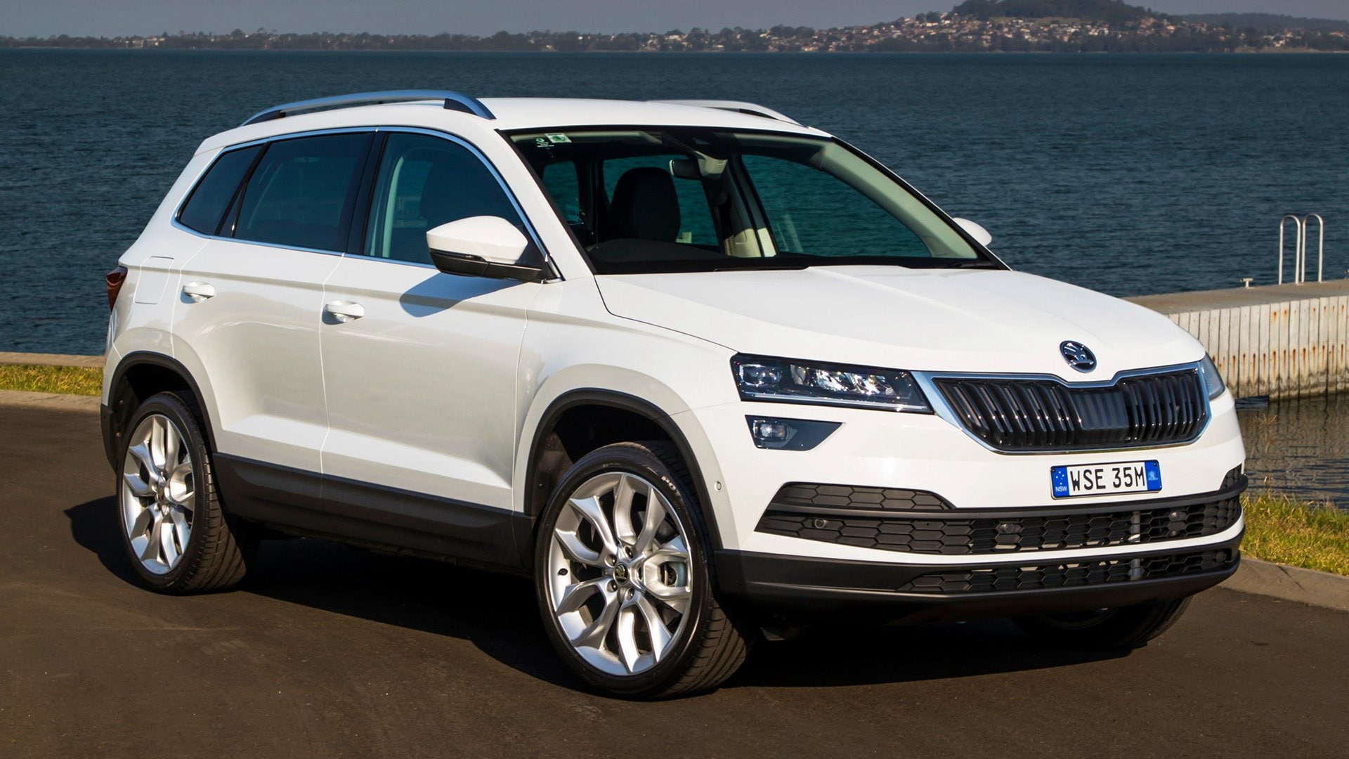 Škoda Karoq, Crossover Car, Car, Skoda, White Car, 1080P, Compact Car, SUV, HD Wallpaper