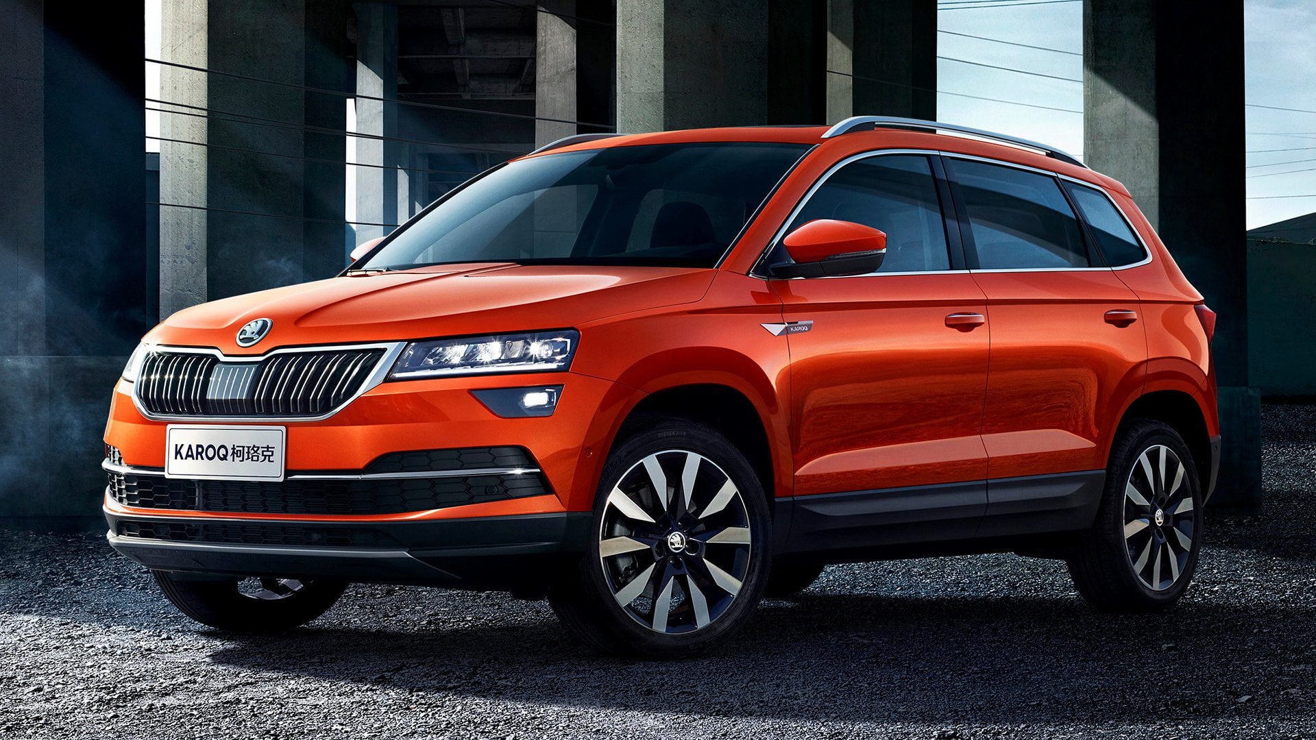 Compact Car, Škoda Karoq, Car, SUV, 1080P, Crossover Car, Red Car, Skoda, HD Wallpaper
