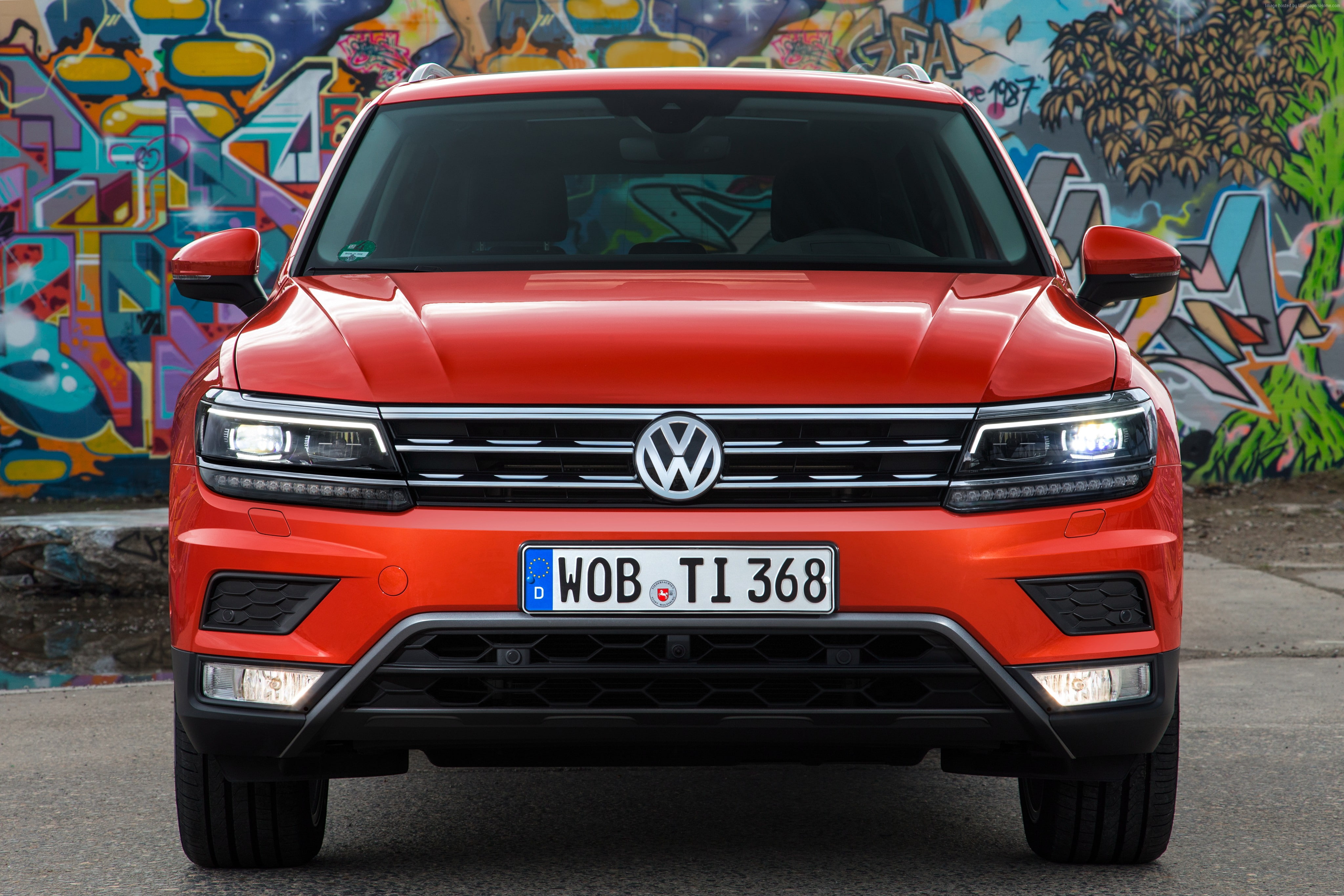 4K, crossover, orange, Volkswagen Tiguan, HD Wallpaper