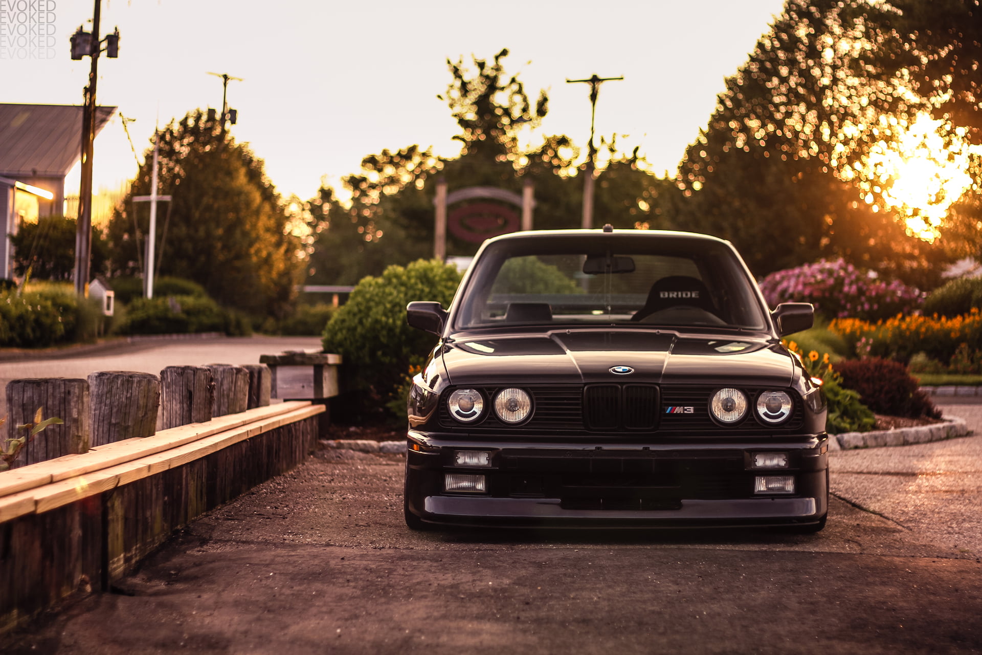 red, sports Car, classic, wheel, window, E30, outdoors, nature, mode of Transport, windshield, speed, engine, car, Evoked, BMW, sunlight, summer, city, HD Wallpaper