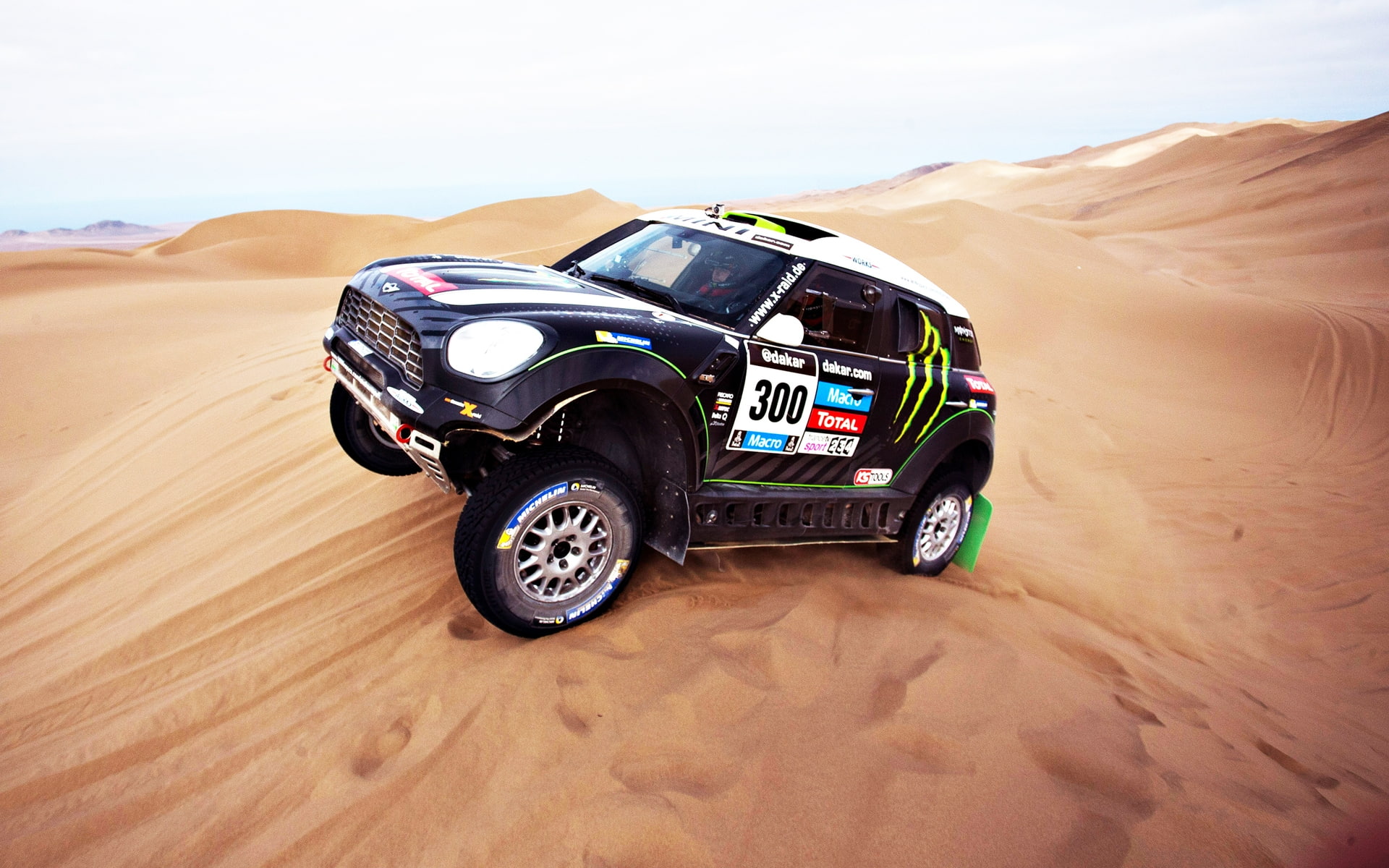 mini cooper, 1080P, rally, mini, sand dune, cooper, HD Wallpaper