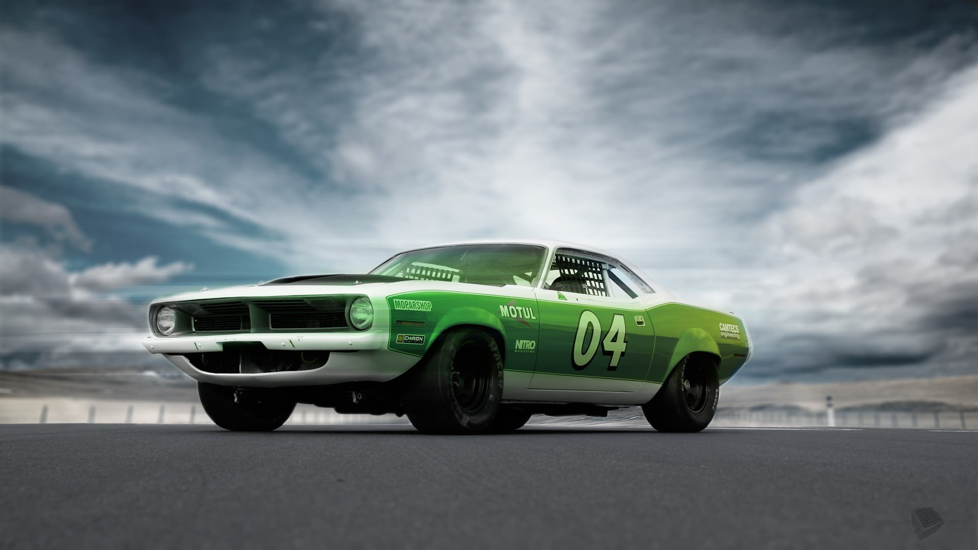 sky, speed, classic, no people, vehicle, coupe, sport, transportation, selective focus, road, car, toy, green, 1080P, luxury, sports car, green cars, outdoors, HD Wallpaper