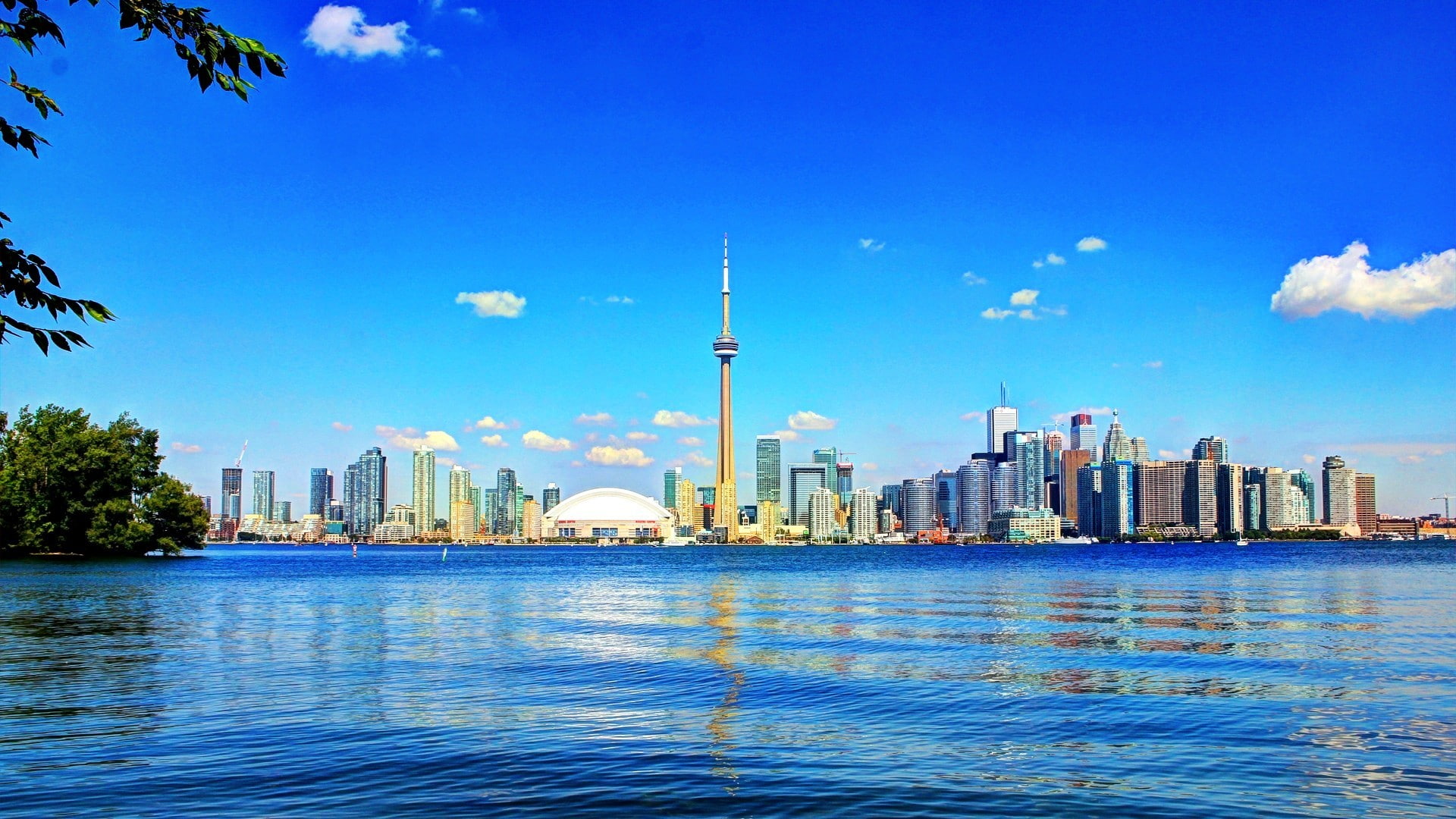 water, 1080P, landscape, Toronto, HD Wallpaper