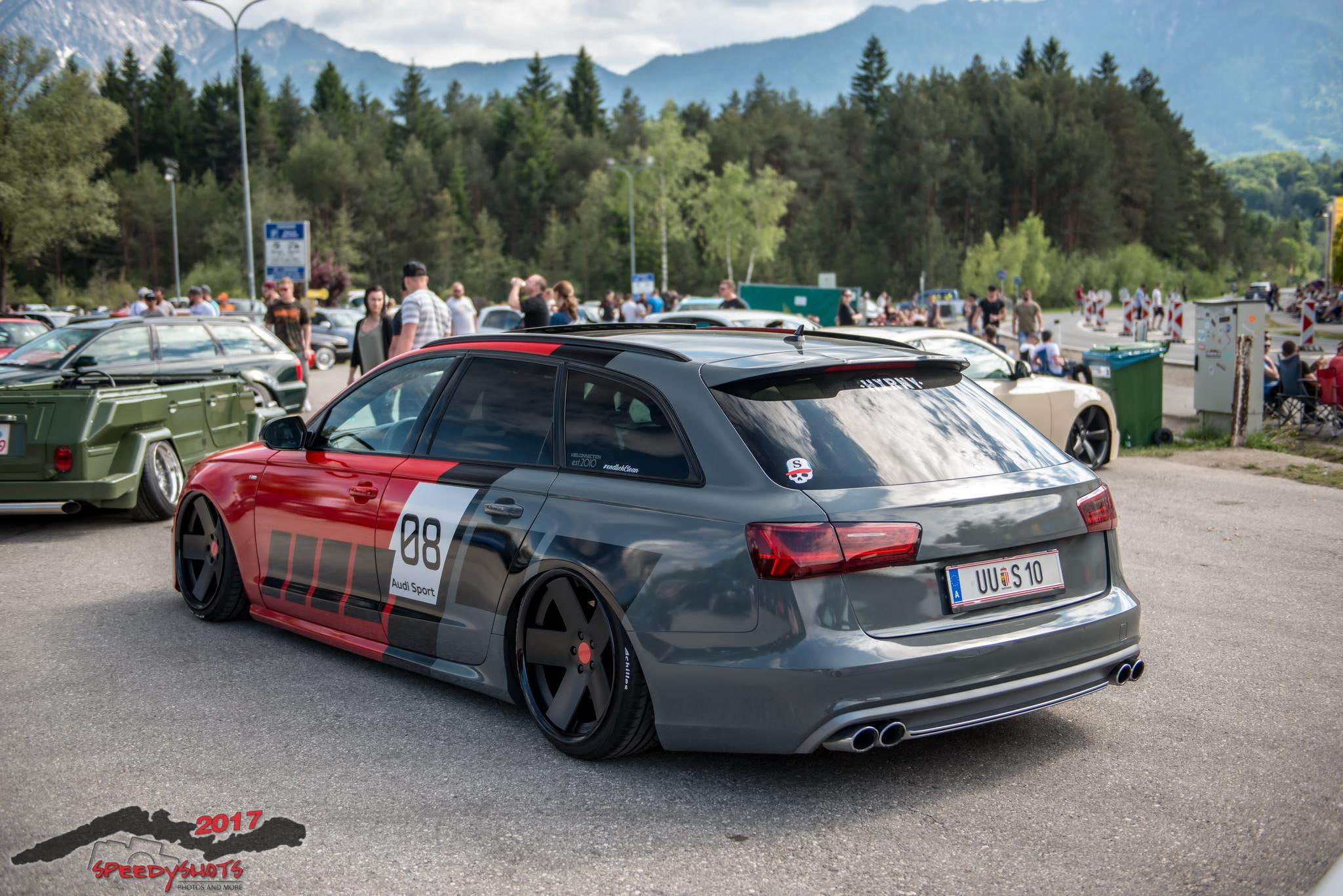 Audi, incidental people, tuning, worthersee, 1080P, crowd, motor vehicle, men, plant, day, land vehicle, transportation, mode of transportation, architecture, HD Wallpaper