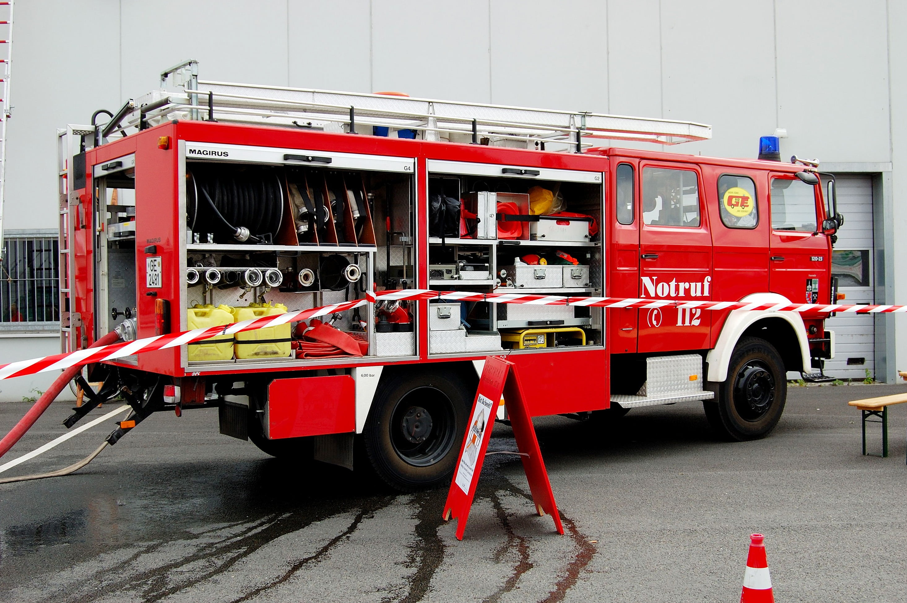 car, fire, rescue, rescue worker, firetruck, protection, street, truck, road, motor vehicle, wheel, feuerloeschuebung, 2K, transportation, city, occupation, HD Wallpaper